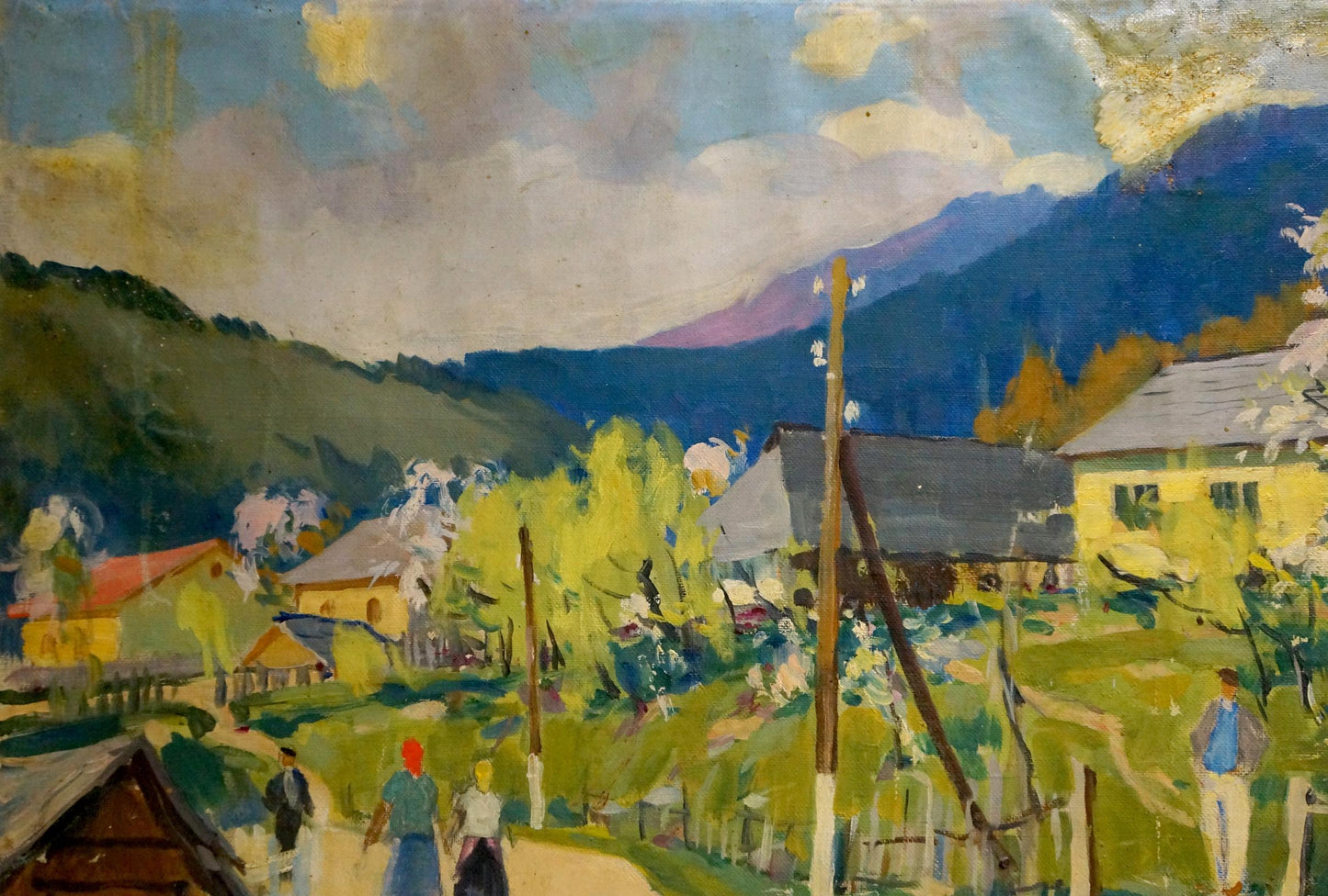 Oil painting Landscape of the village Kontratovich Ernest Rudolfovich