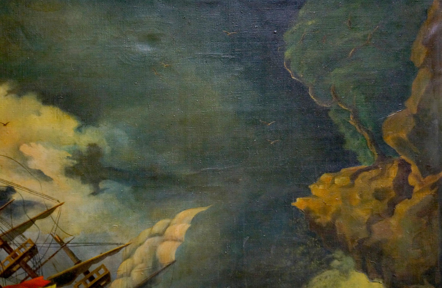 Oil painting Ship in the storm