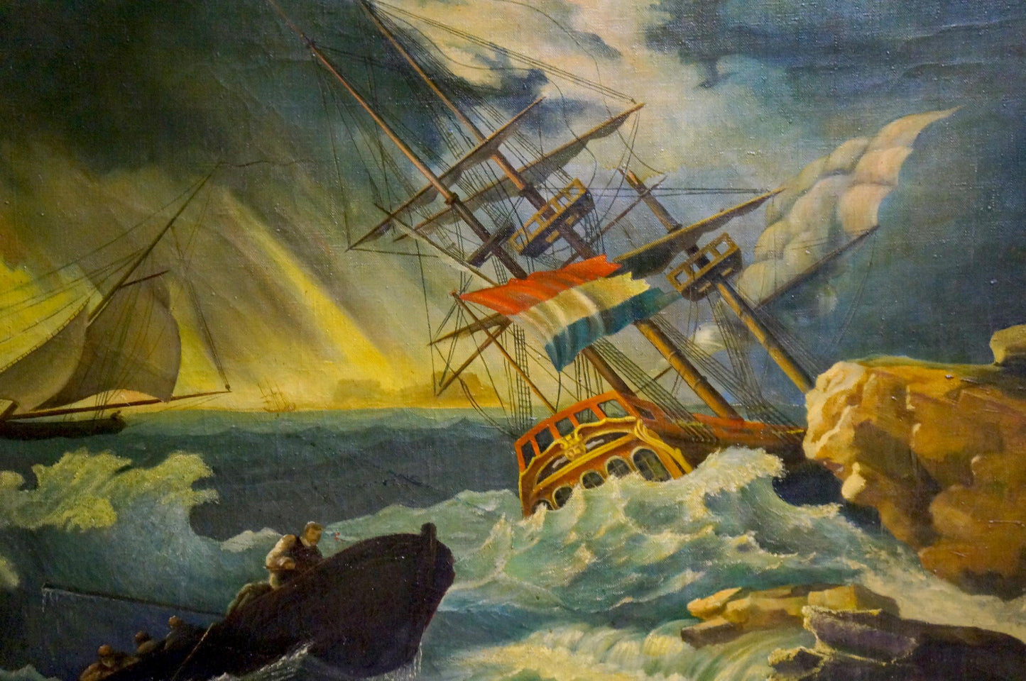 Oil painting Ship in the storm