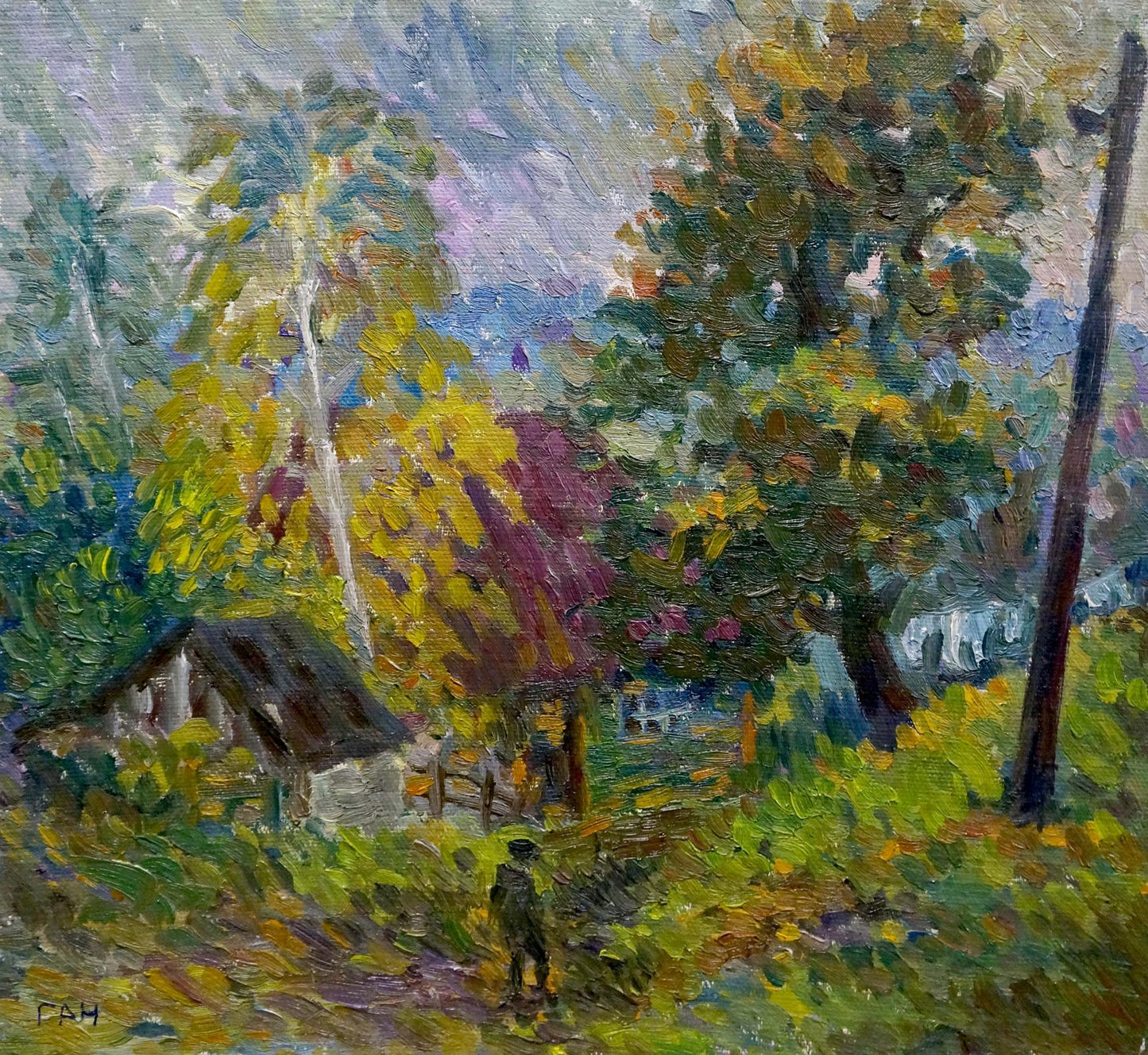 Oil painting Forest landscape Gan Nina Sergeevna