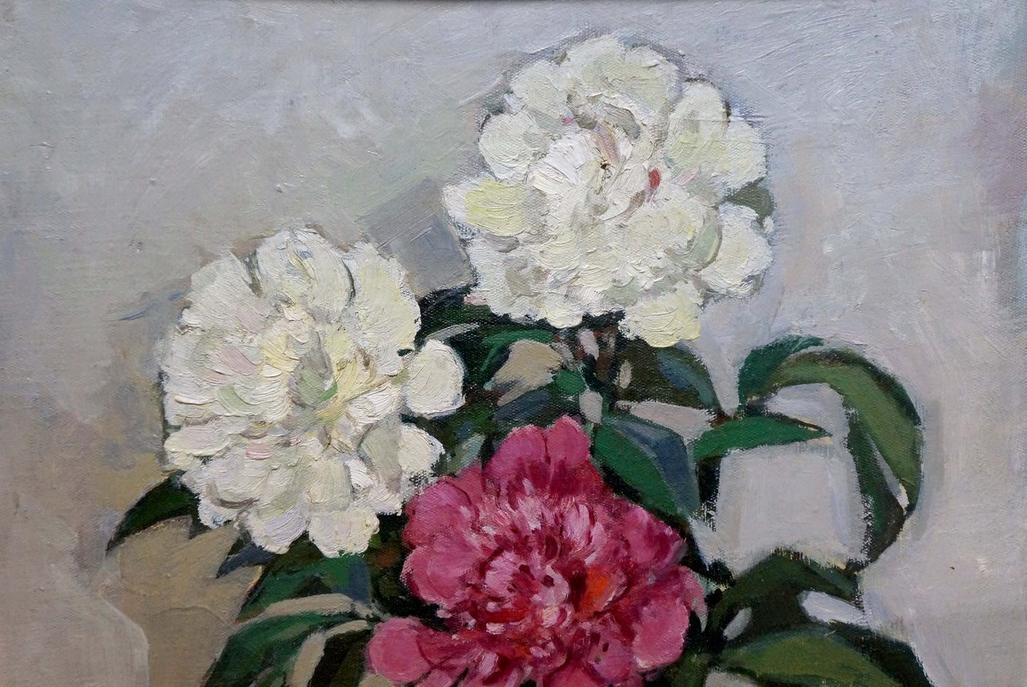 Oil portrayal of a flower bouquet by Nikolay Ivanovich Buryachok