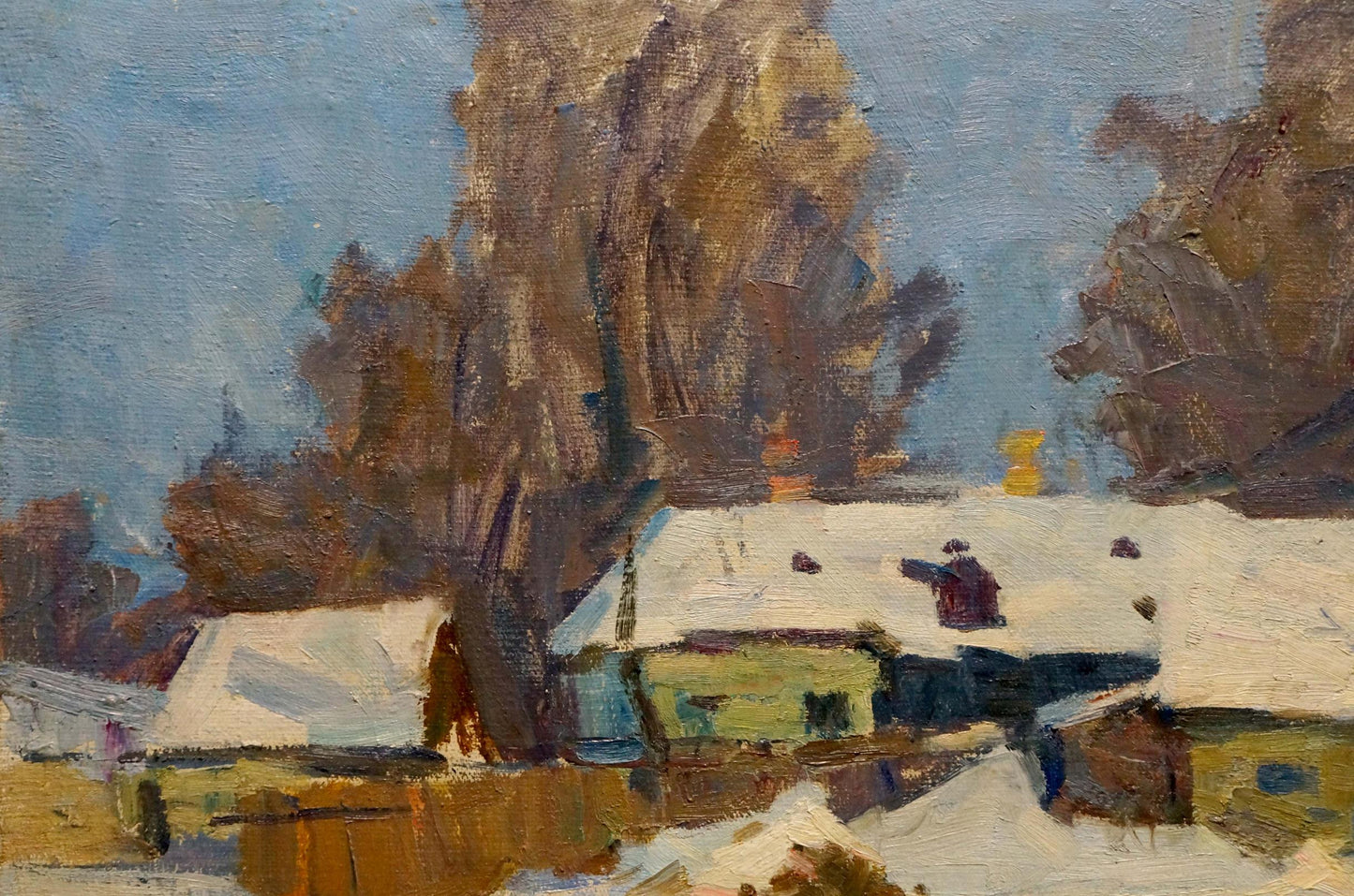 Oil painting Winter landscape Yanin Anatoly Alexandrovich