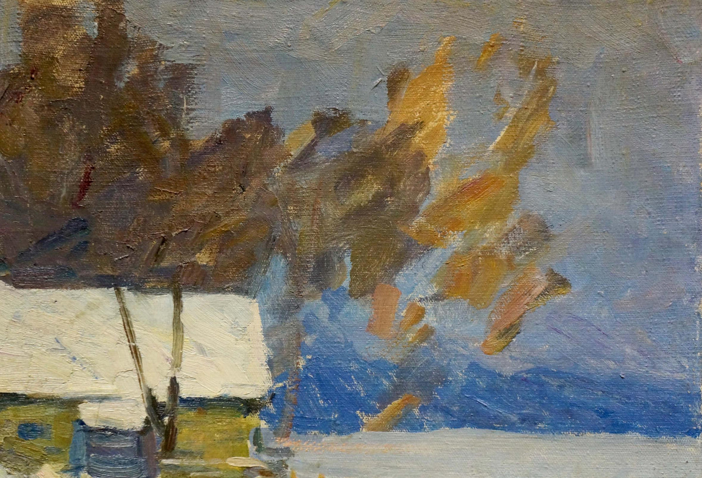 Oil painting Winter landscape Yanin Anatoly Alexandrovich