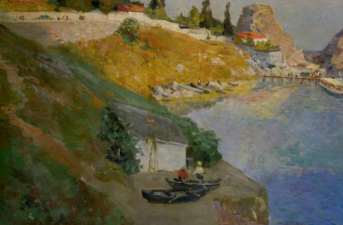 City by the Sea, an oil painting by N. A. Shelyuto