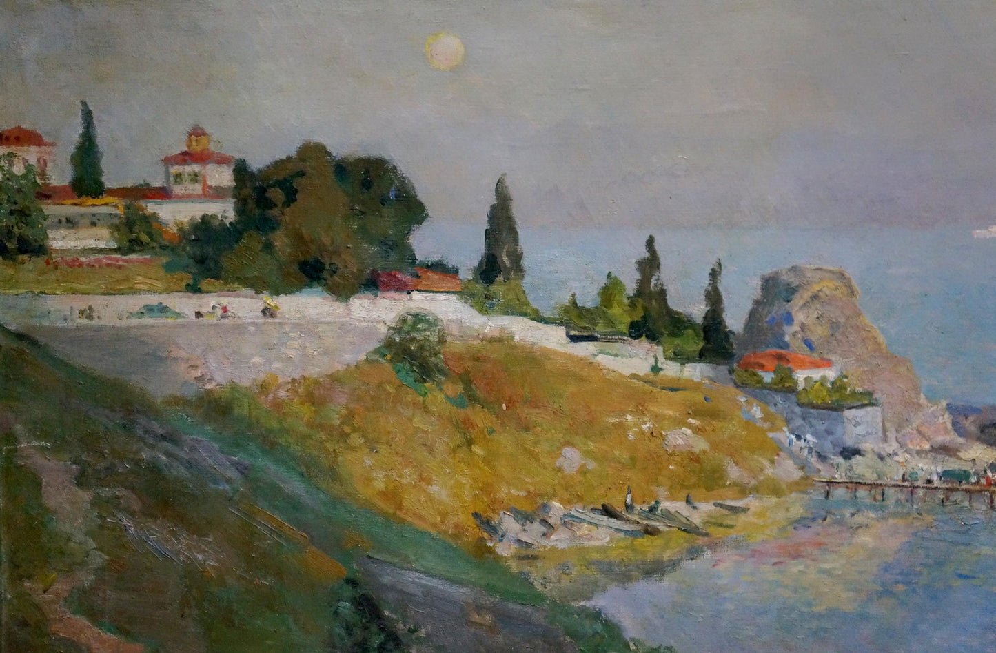 N. A. Shelyuto's oil painting, City by the Sea