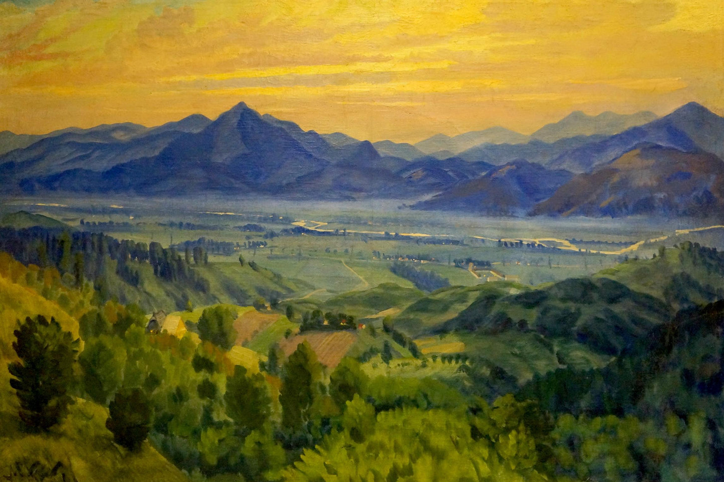 Oil painting Sunset landscape Manailo Fedor Fedorovich