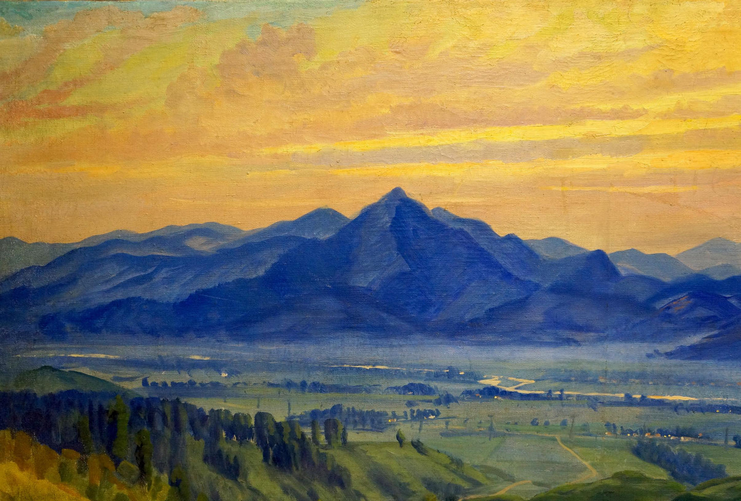 Oil painting Sunset landscape Manailo Fedor Fedorovich