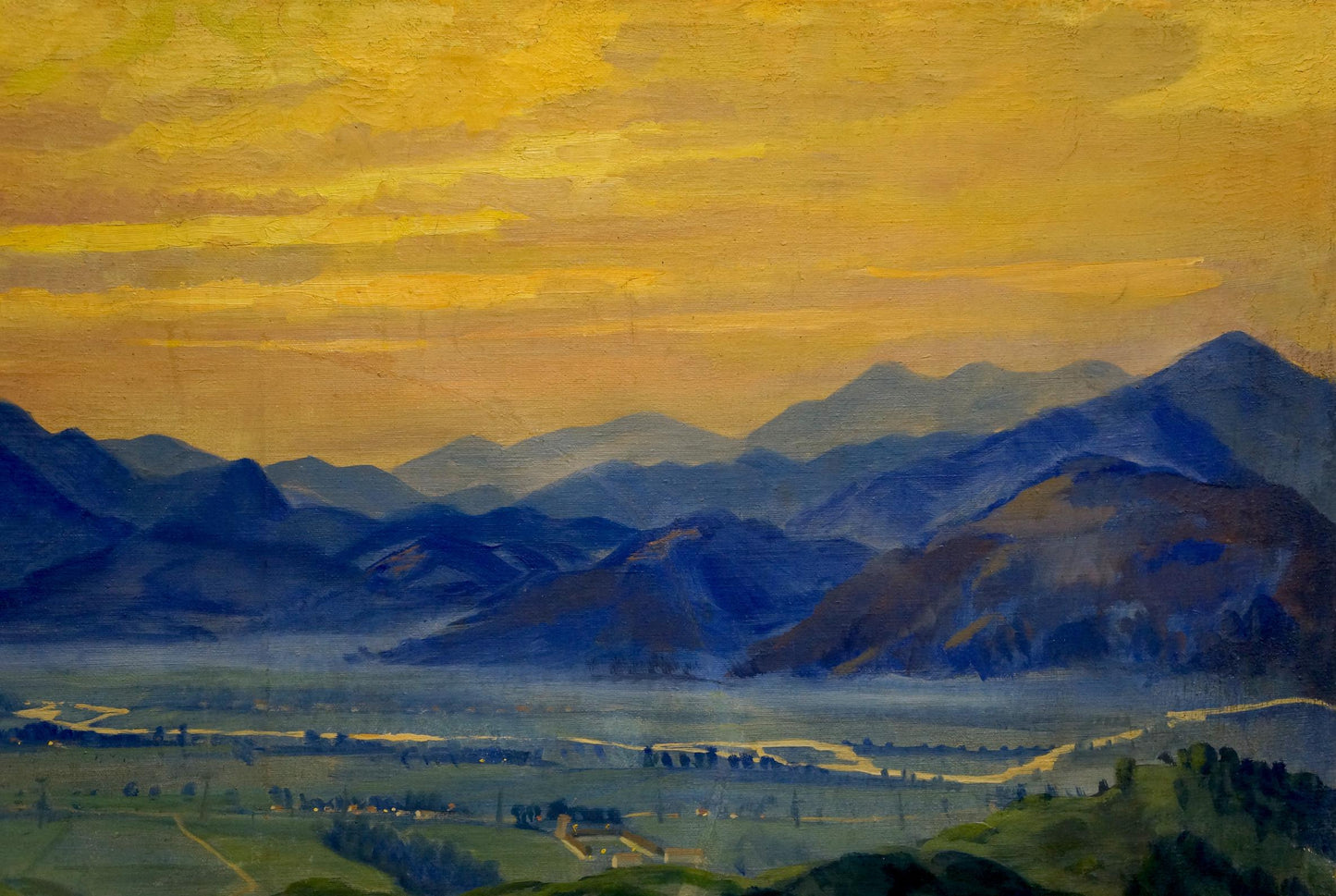 Oil painting Sunset landscape Manailo Fedor Fedorovich