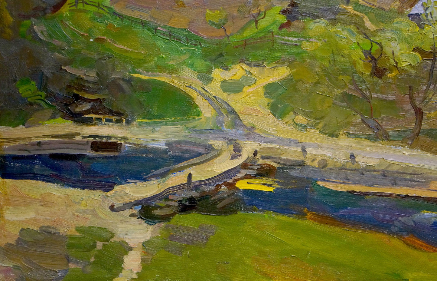 Oil painting Mountain village Shutev Ivan Mikhailovich