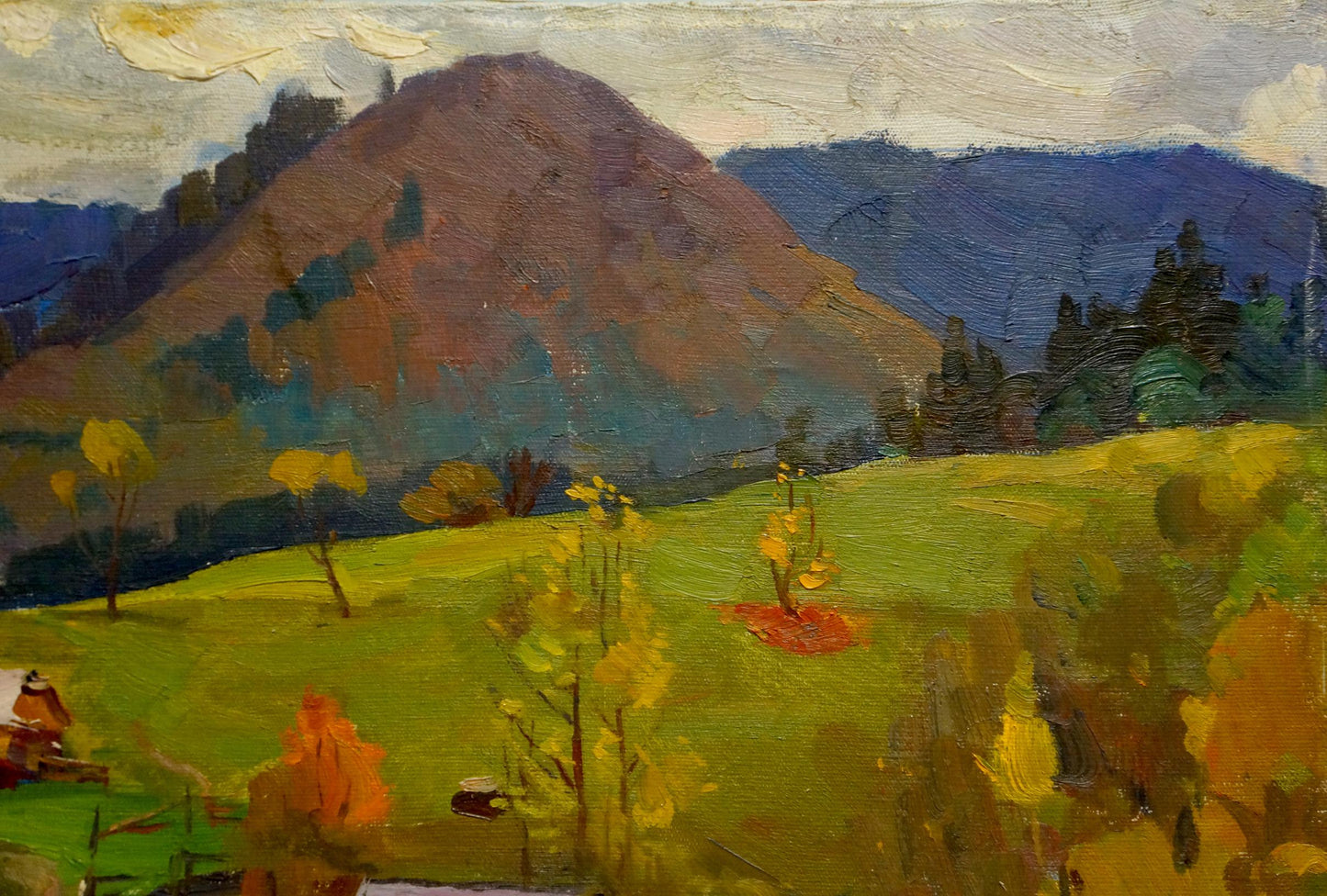 Oil painting Mountain village Shutev Ivan Mikhailovich