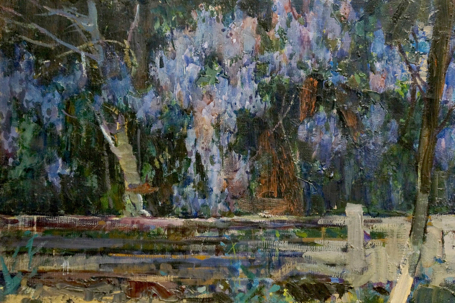 Oil painting Home yard Peter Kuzmich Stolyarenko