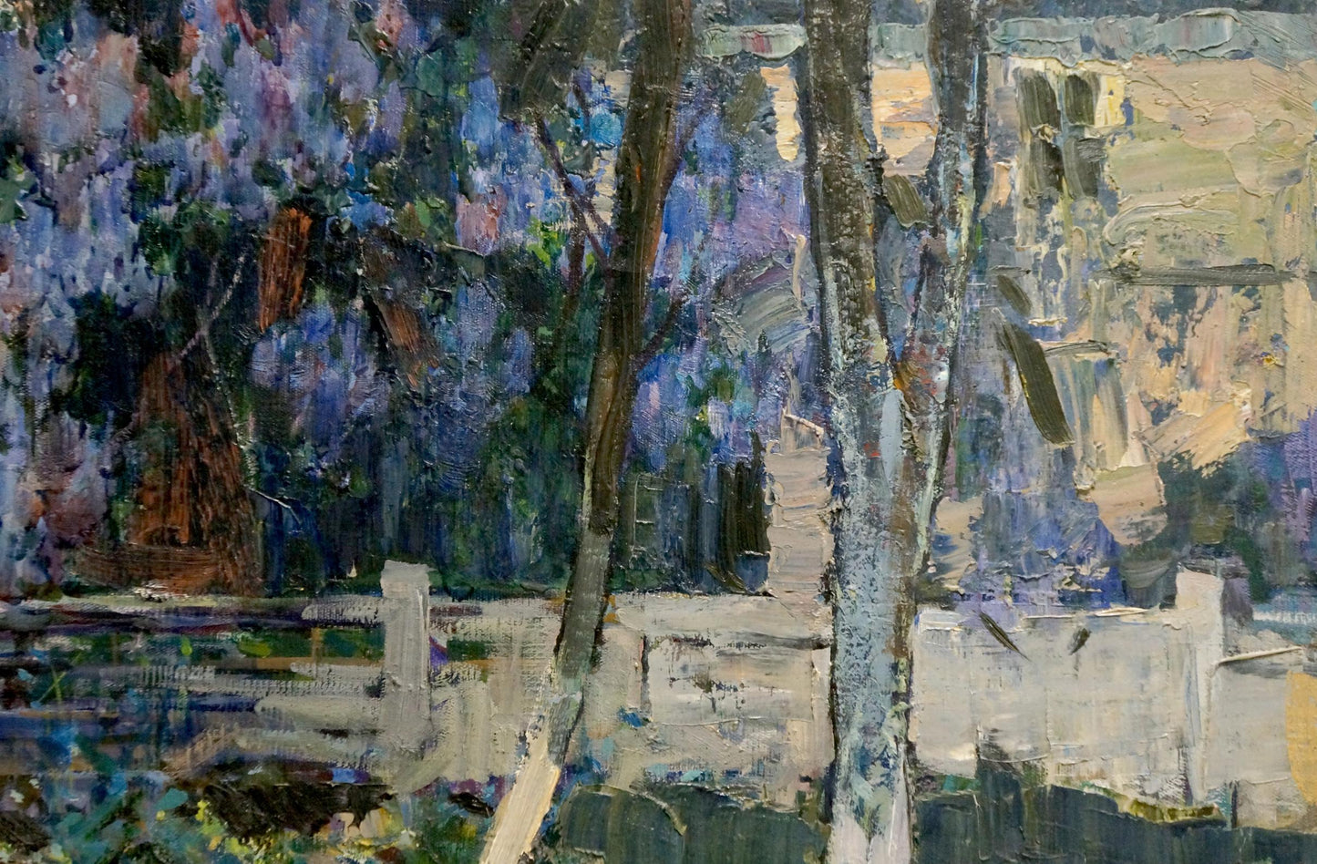 Oil painting Home yard Peter Kuzmich Stolyarenko
