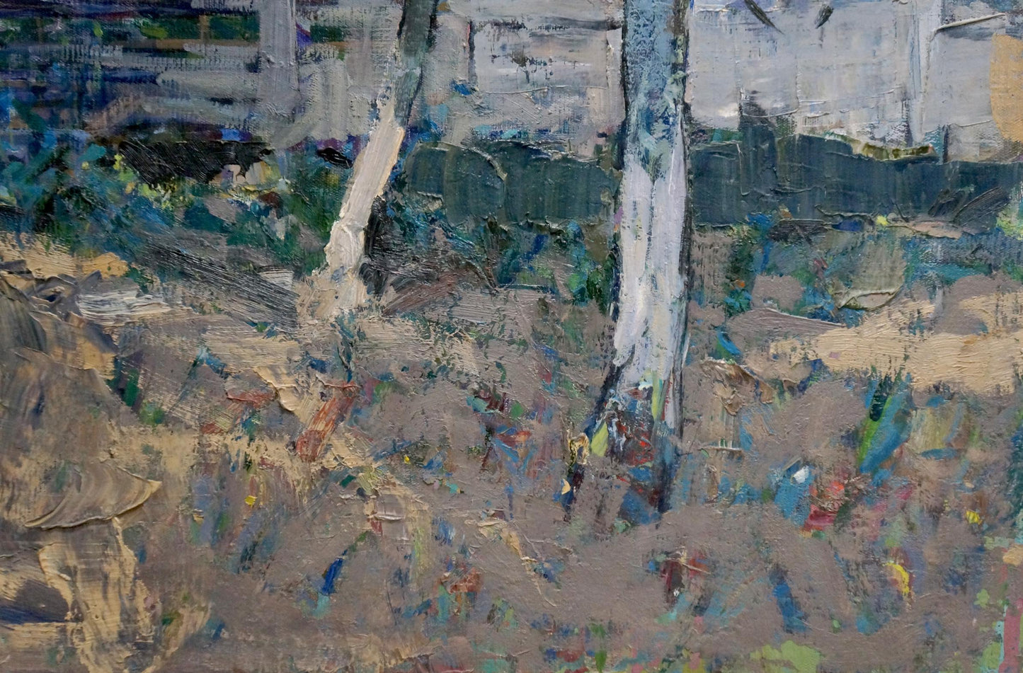 Oil painting Home yard Peter Kuzmich Stolyarenko