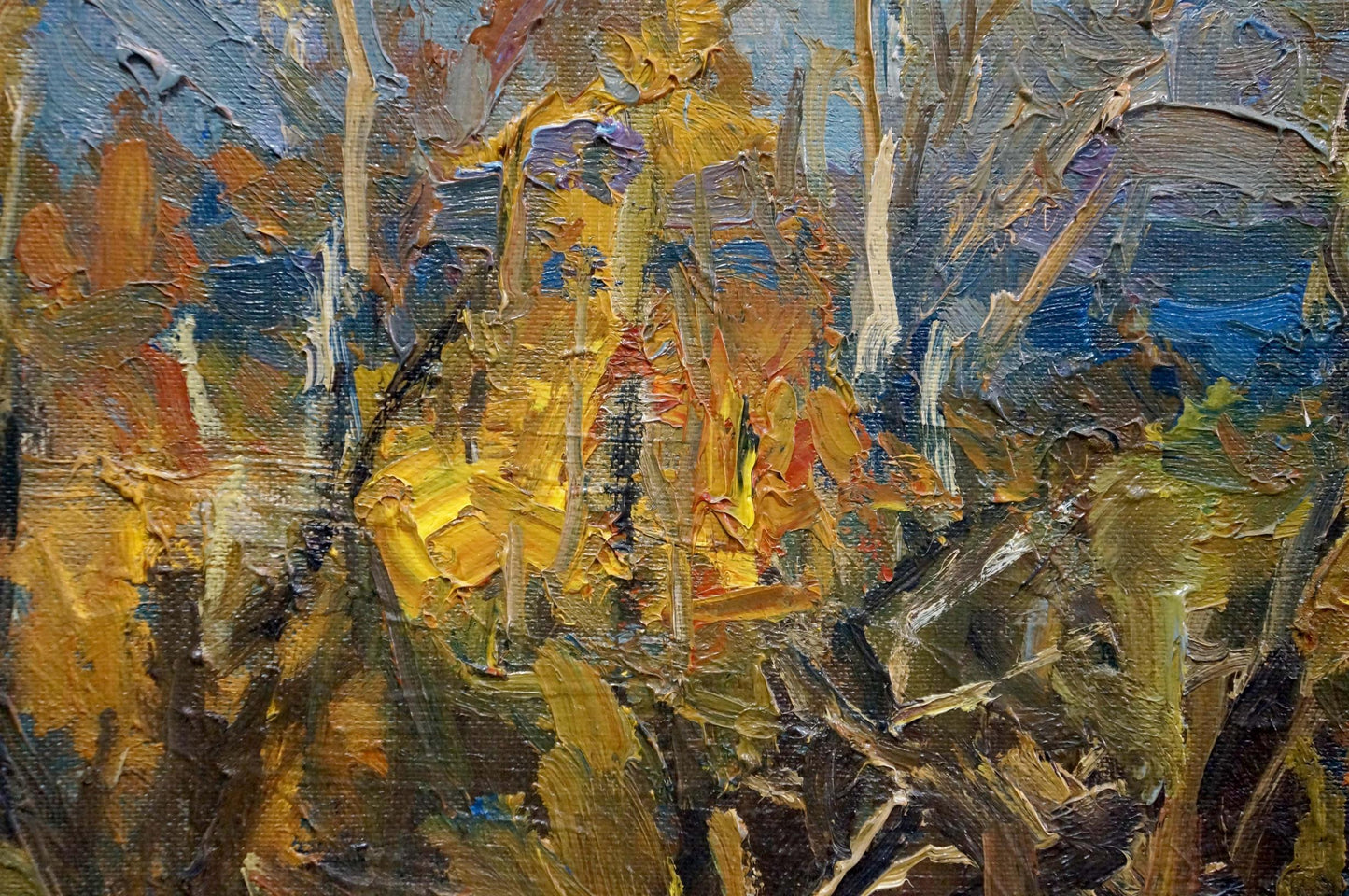 Oil painting Autumn deciduous forest Unknown artist