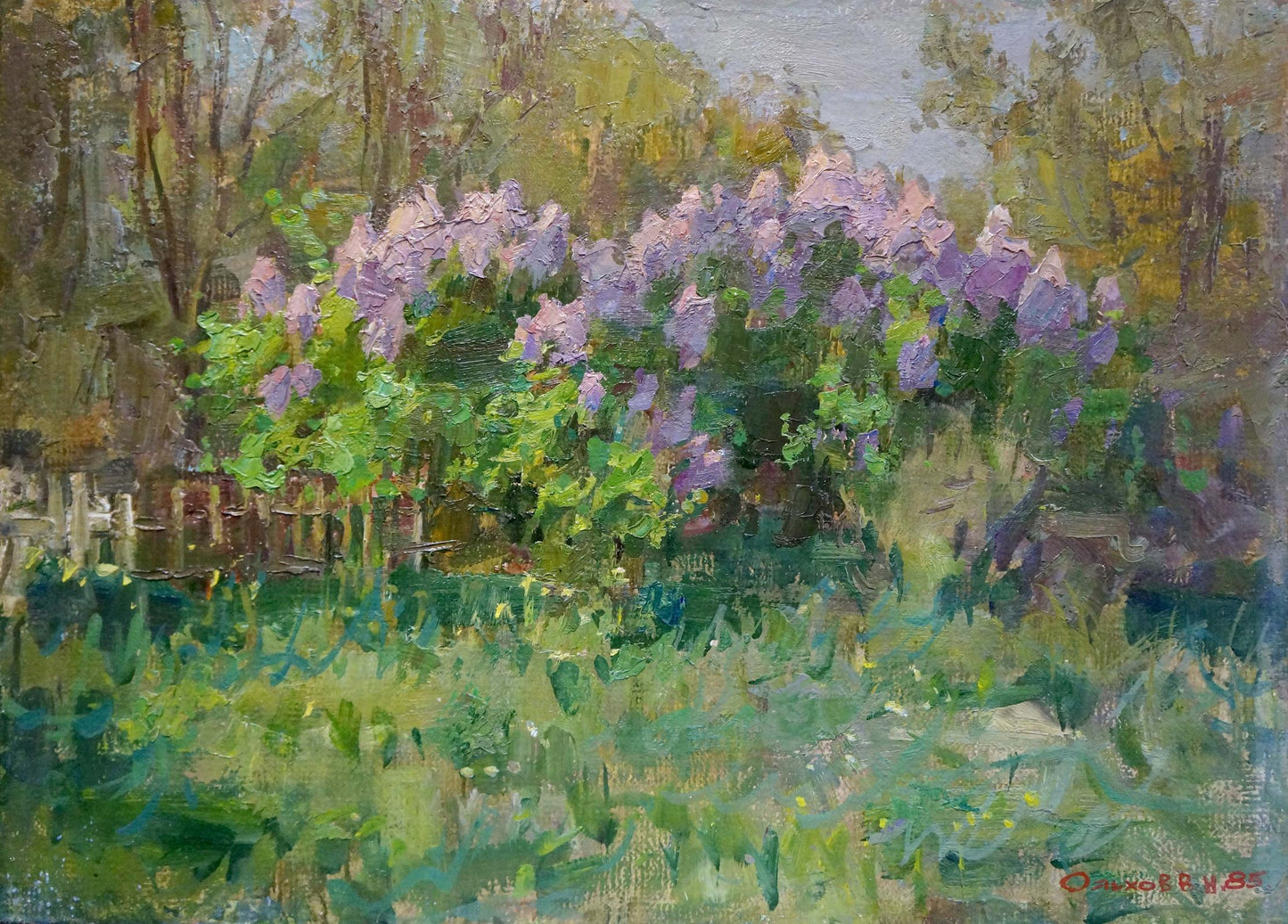 Oil painting Lilac blooms Olkhov Vladimir Nikolaevich