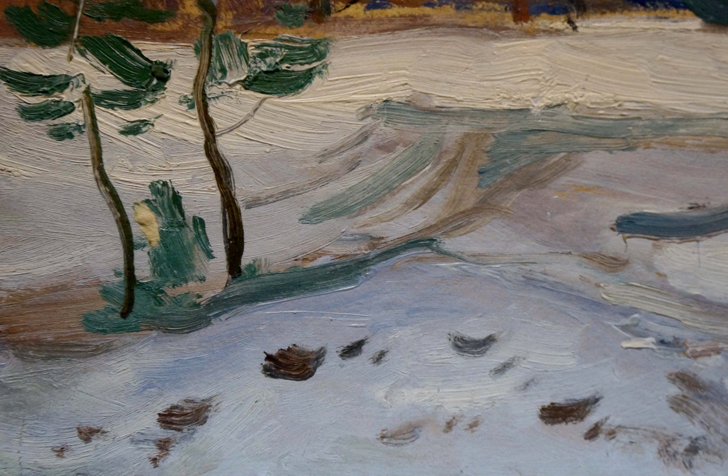 Oil painting The first snow fell Nikolay Buryachok
