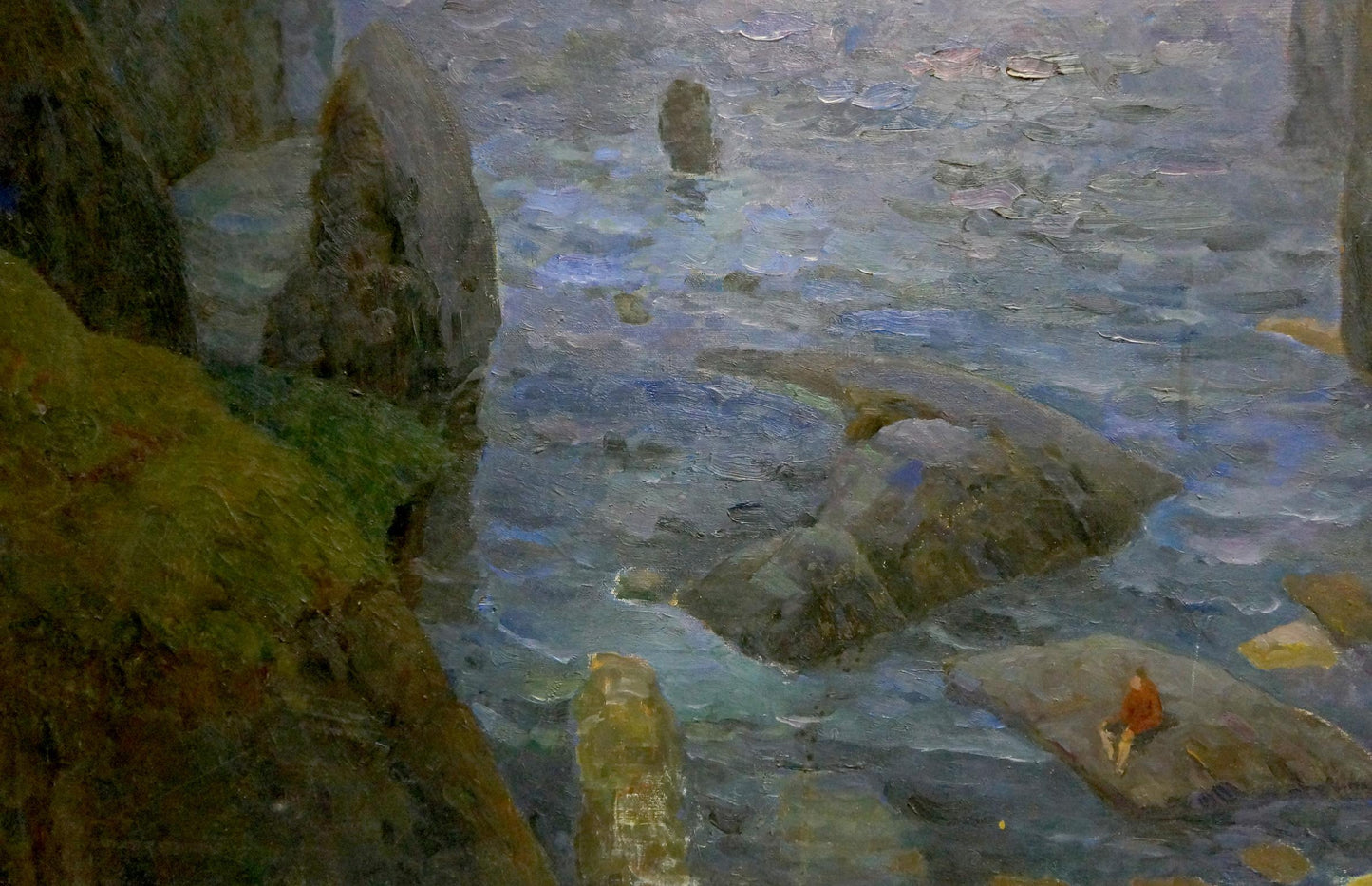 Oil painting Lonely at sea