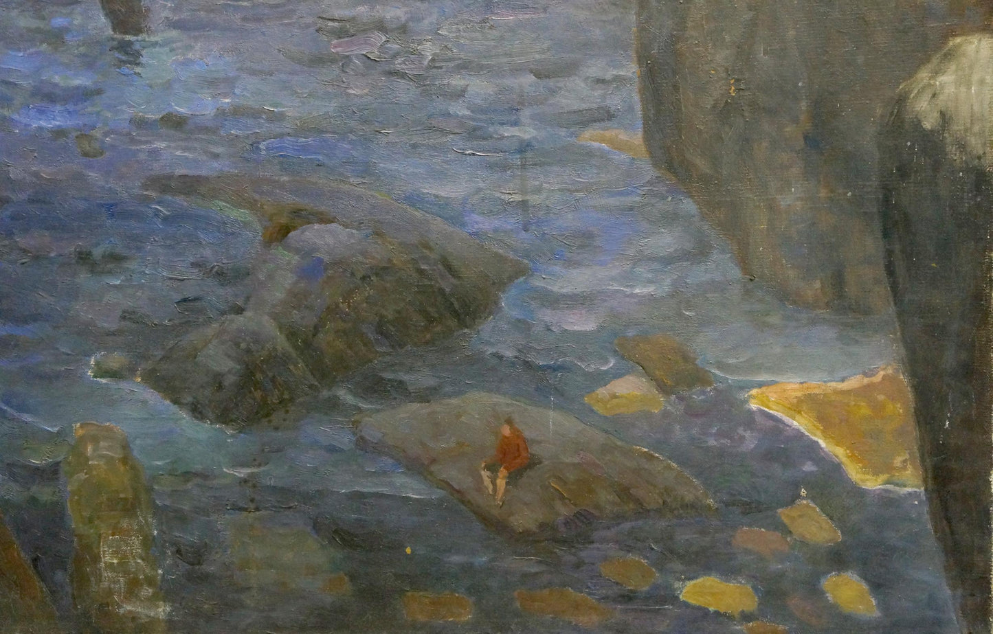 The solitude of the ocean portrayed in oil