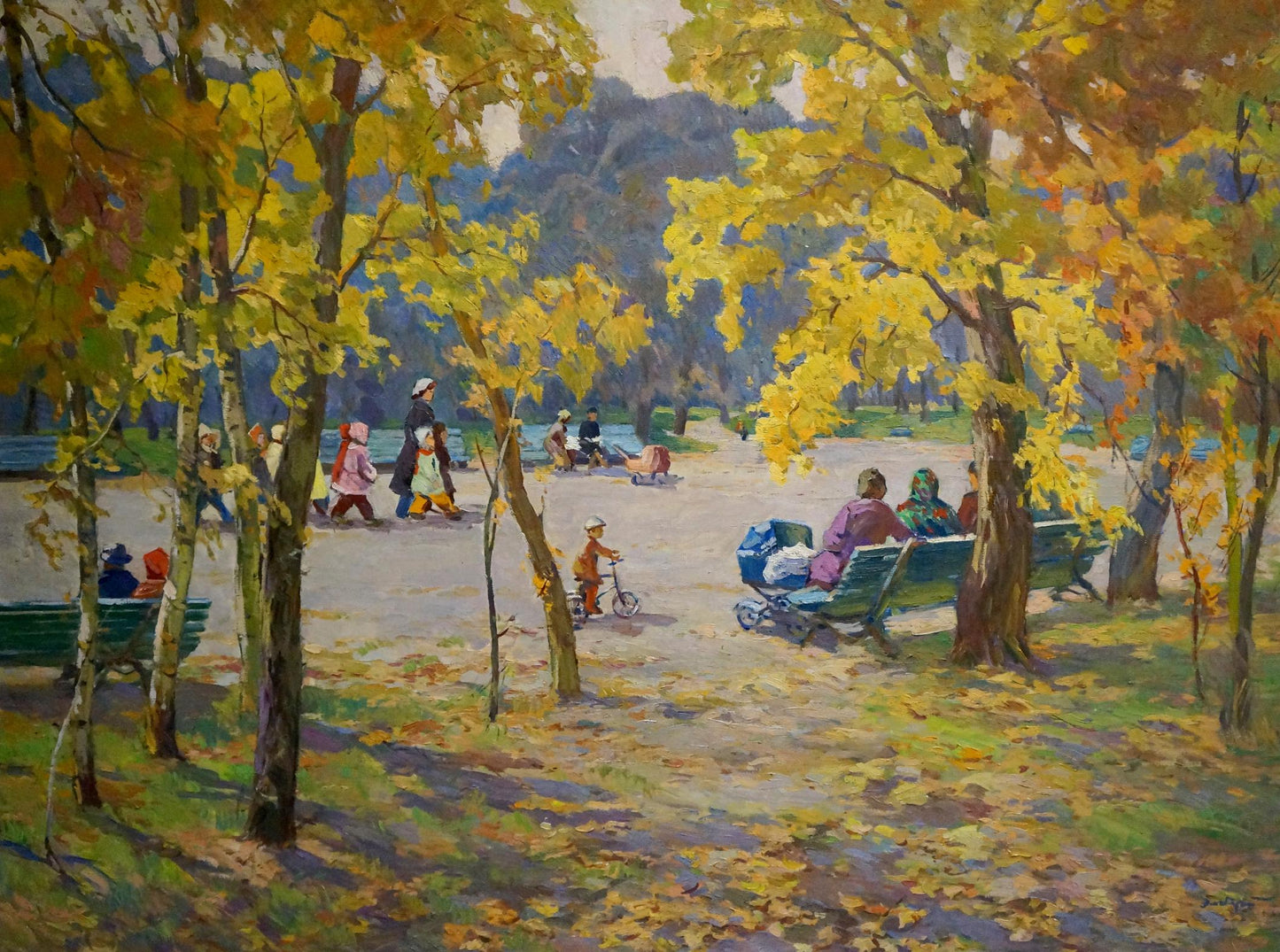 Oil painting Autumn in the park El'bert Viktor Davydovich