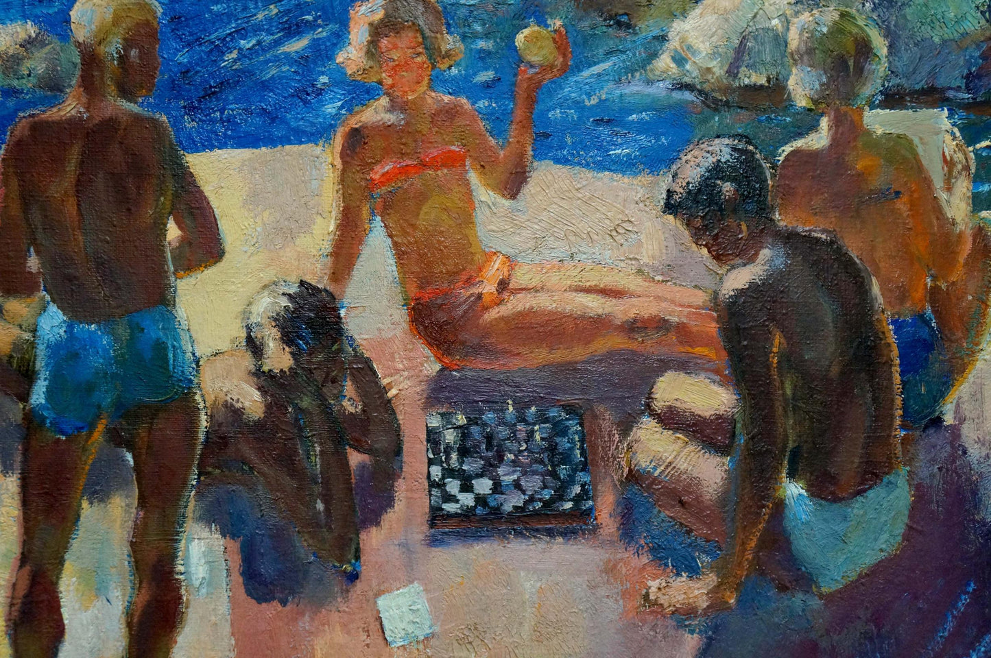 Oil painting People have a rest Ivan Fedorovich Schultze