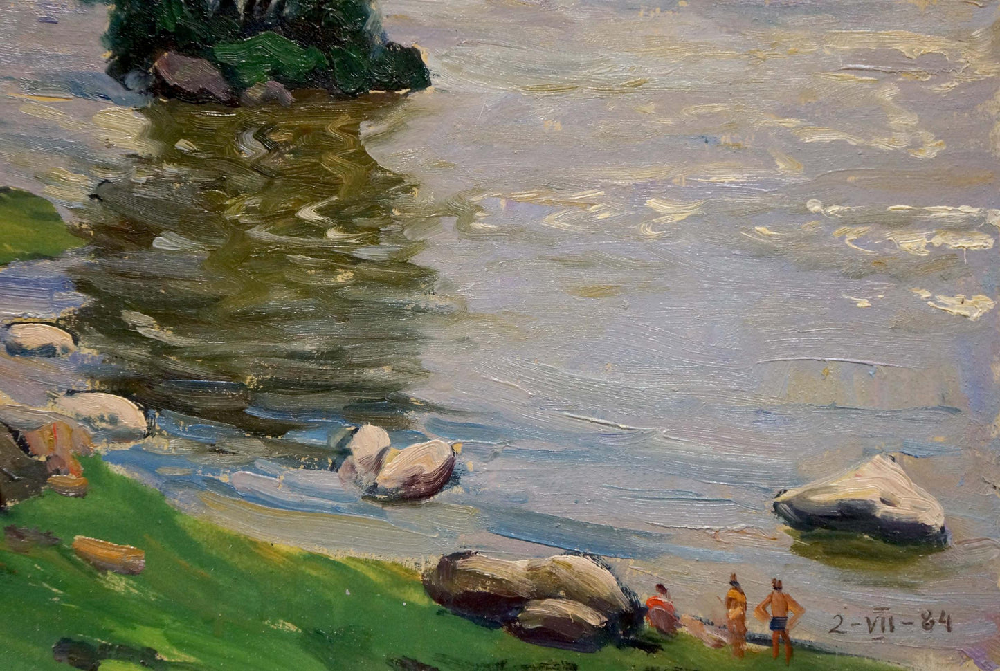Oil painting Mesmerizing landscape with a river Anatoly Fomin