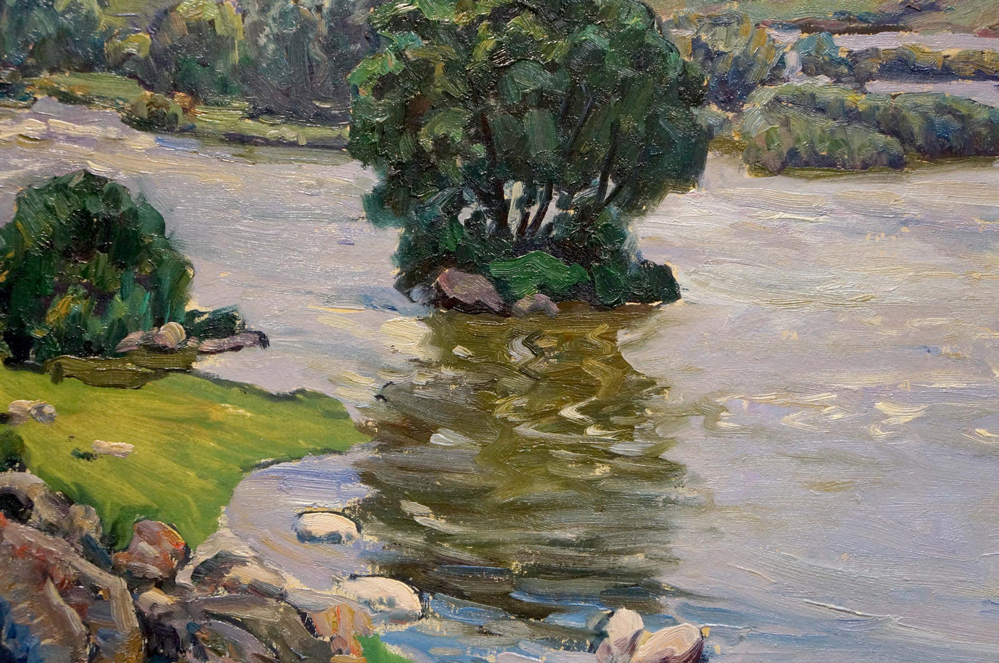 Oil painting Mesmerizing landscape with a river Anatoly Fomin