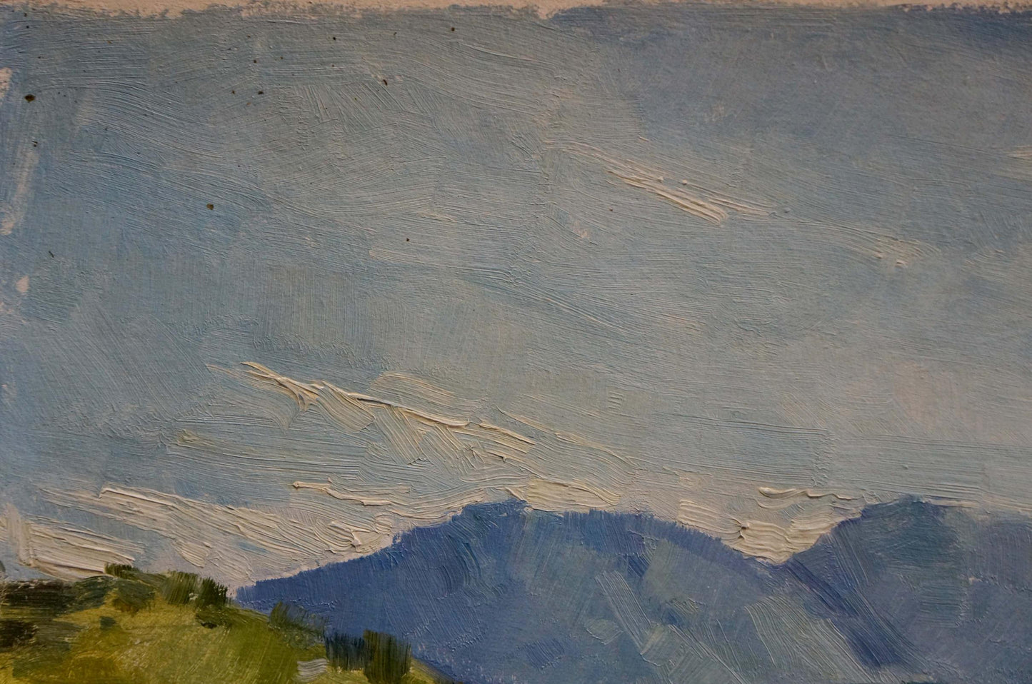An anonymous artist captured a mining quarry in an oil painting