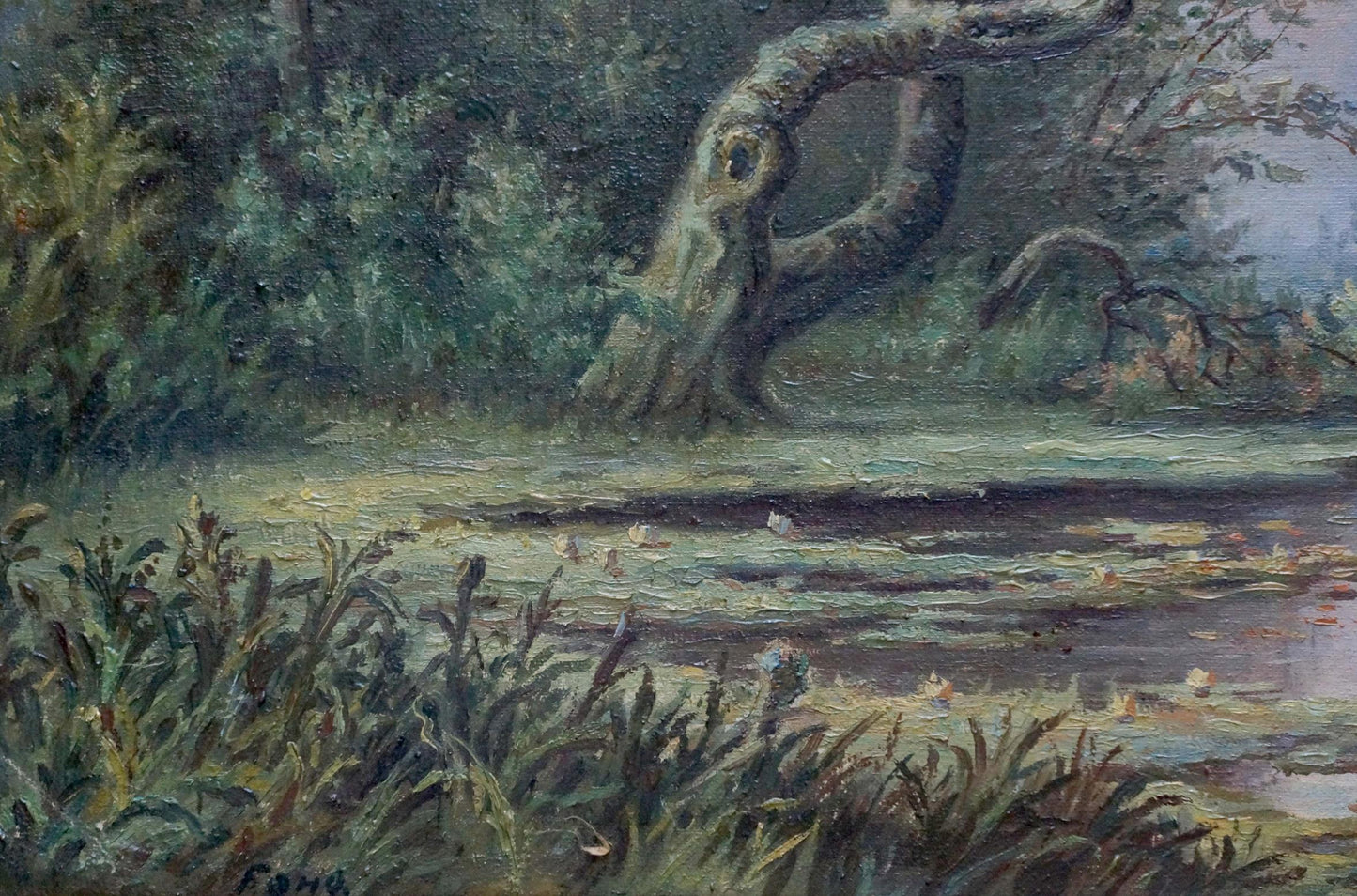 Oil painting River landscape Bonya Grigory Vasilievich