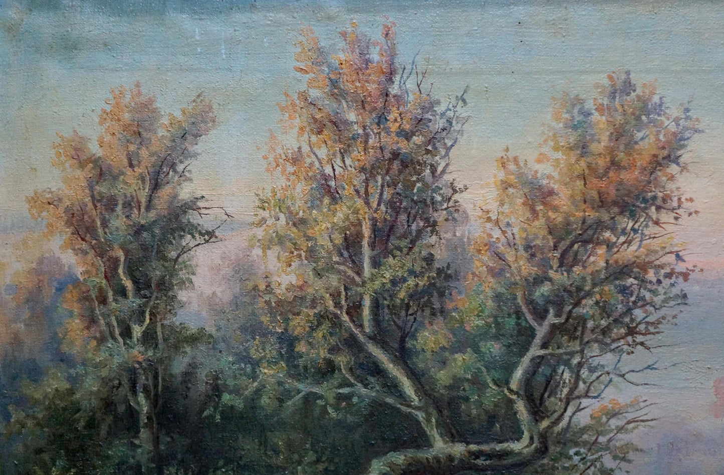 Oil painting River landscape Bonya Grigory Vasilievich
