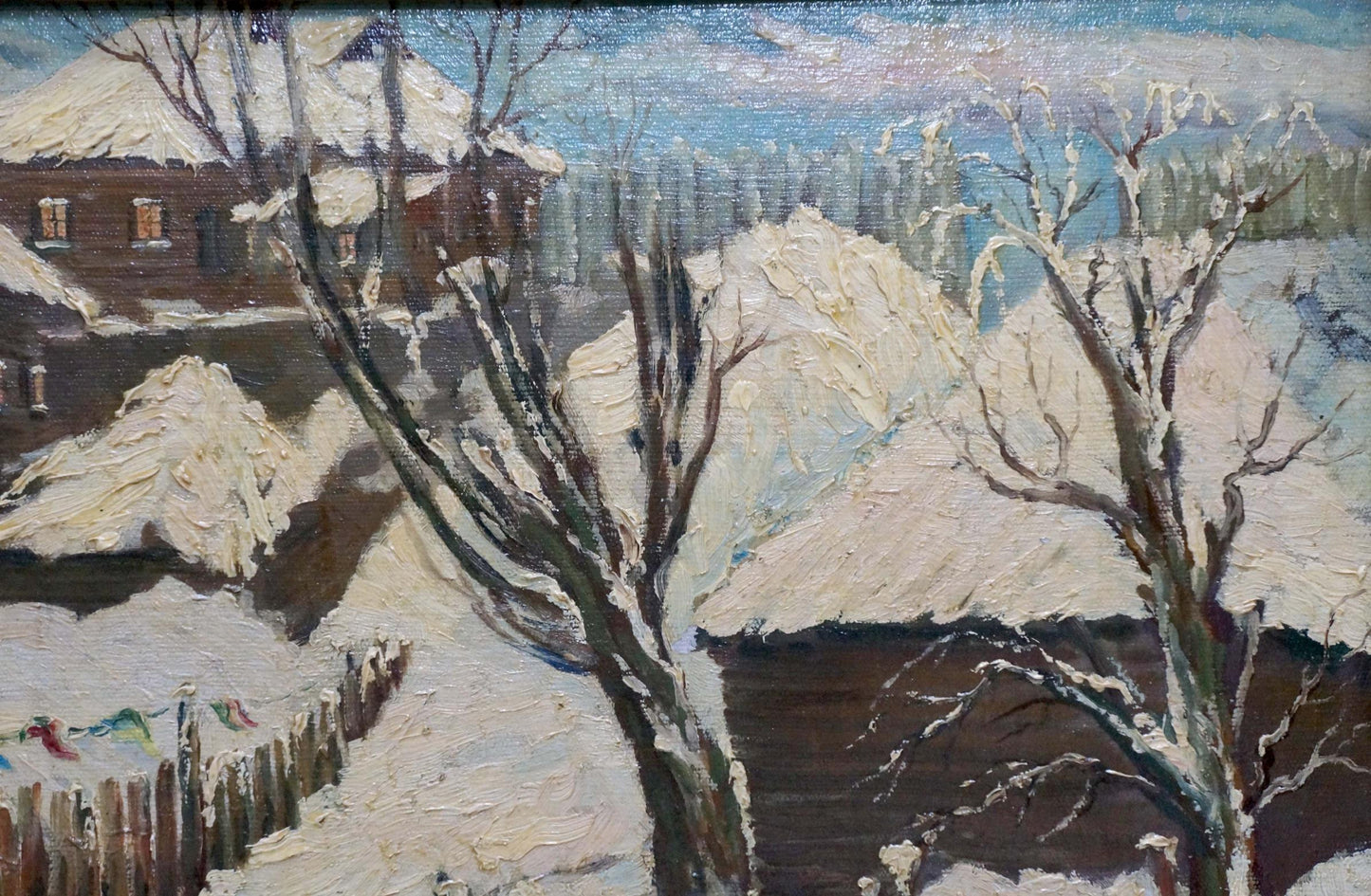 Oil painting Winter landscape Logvin Ivan Dmitrievich