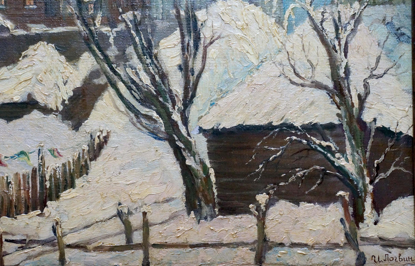 Oil painting Winter landscape Logvin Ivan Dmitrievich