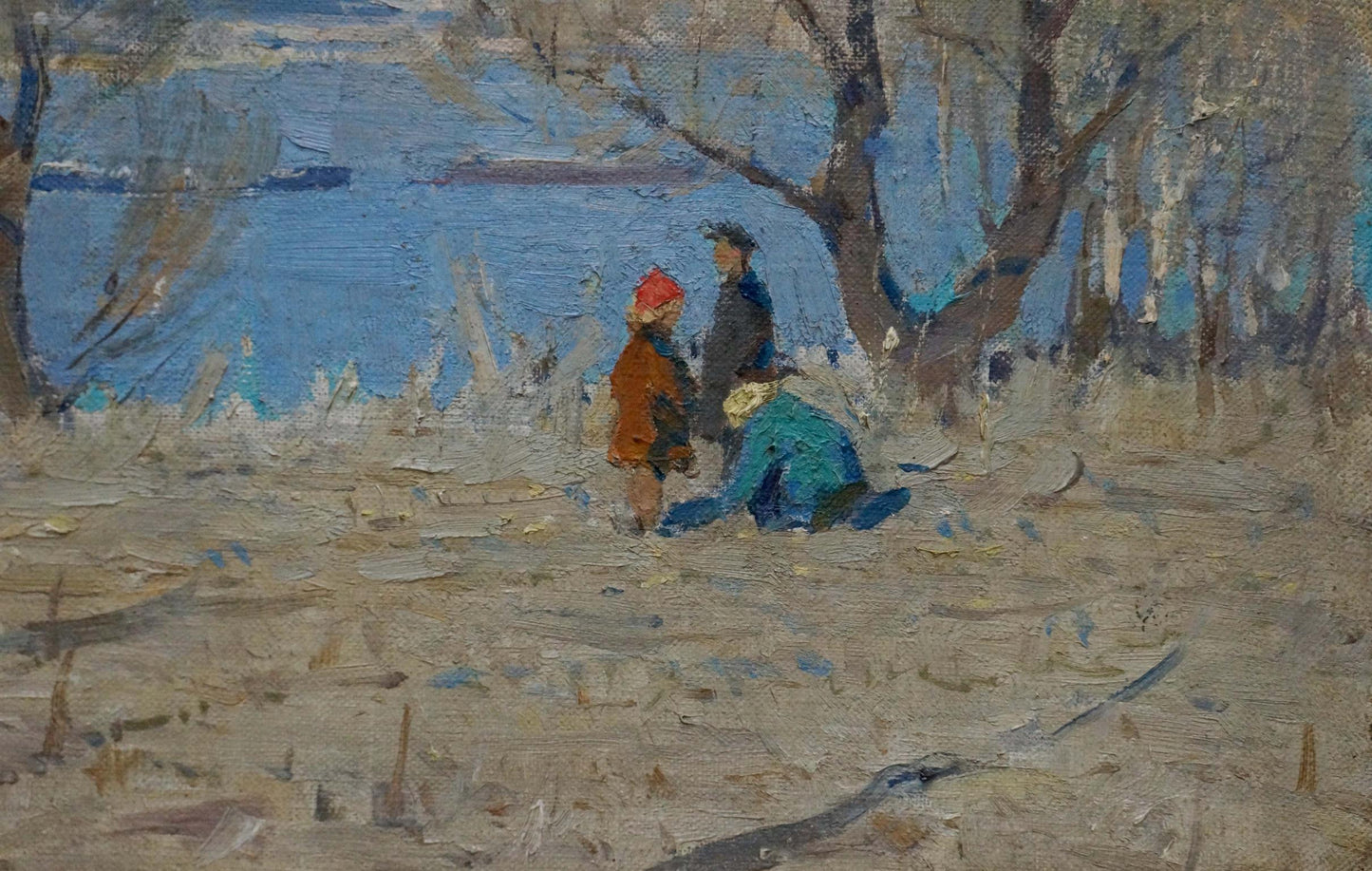 Oil painting Children near the shore Lysenko Sergey Nikolaevich