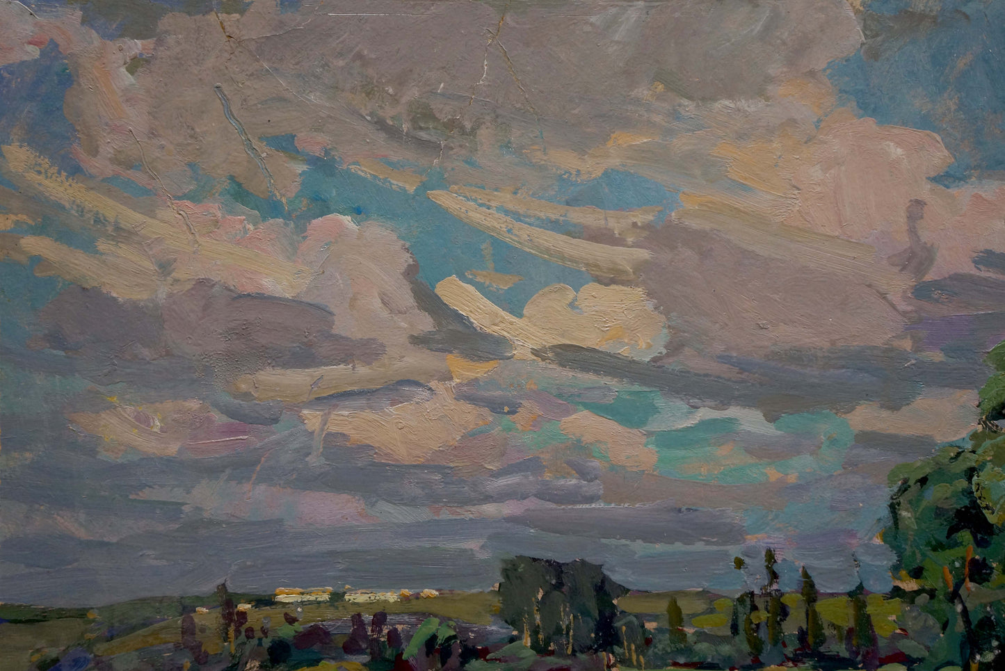 Oil painting Summer landscape Fomin Anatoly Nikiforovich