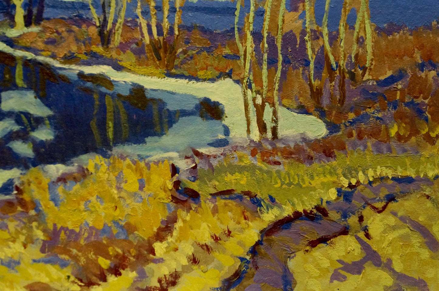 Oil painting Frozen river Anatoly Fomin