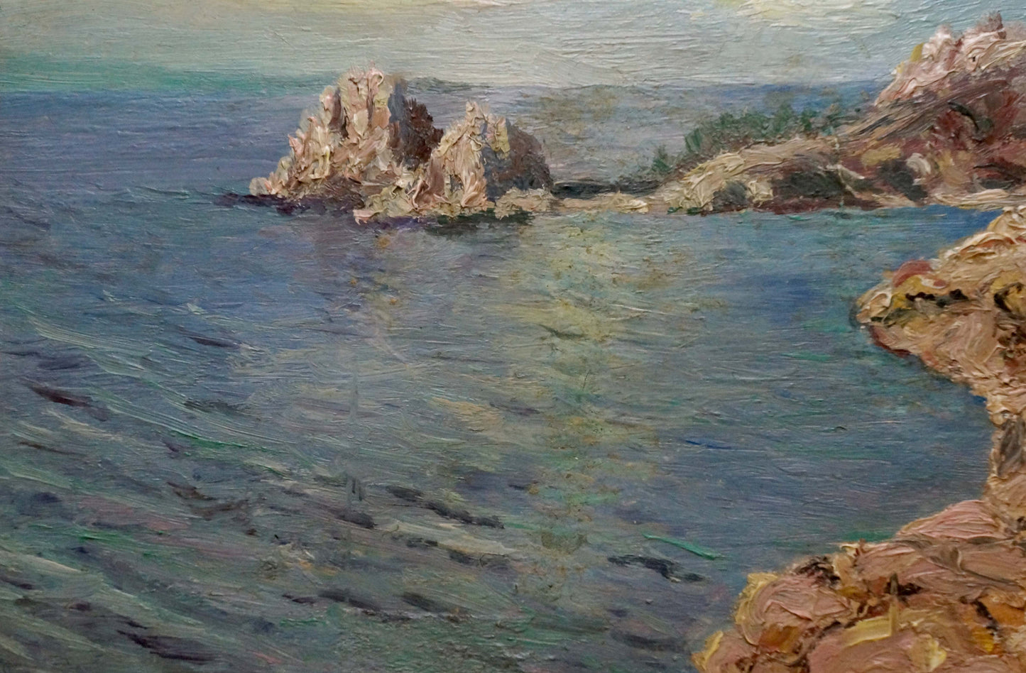 Oil painting Sea and sun among the clouds Unknown artist