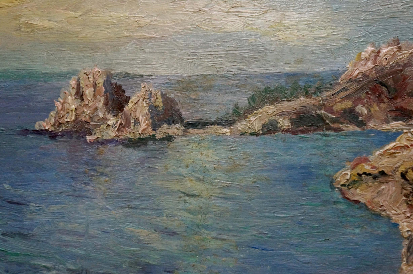 Oil painting Sea and sun among the clouds Unknown artist