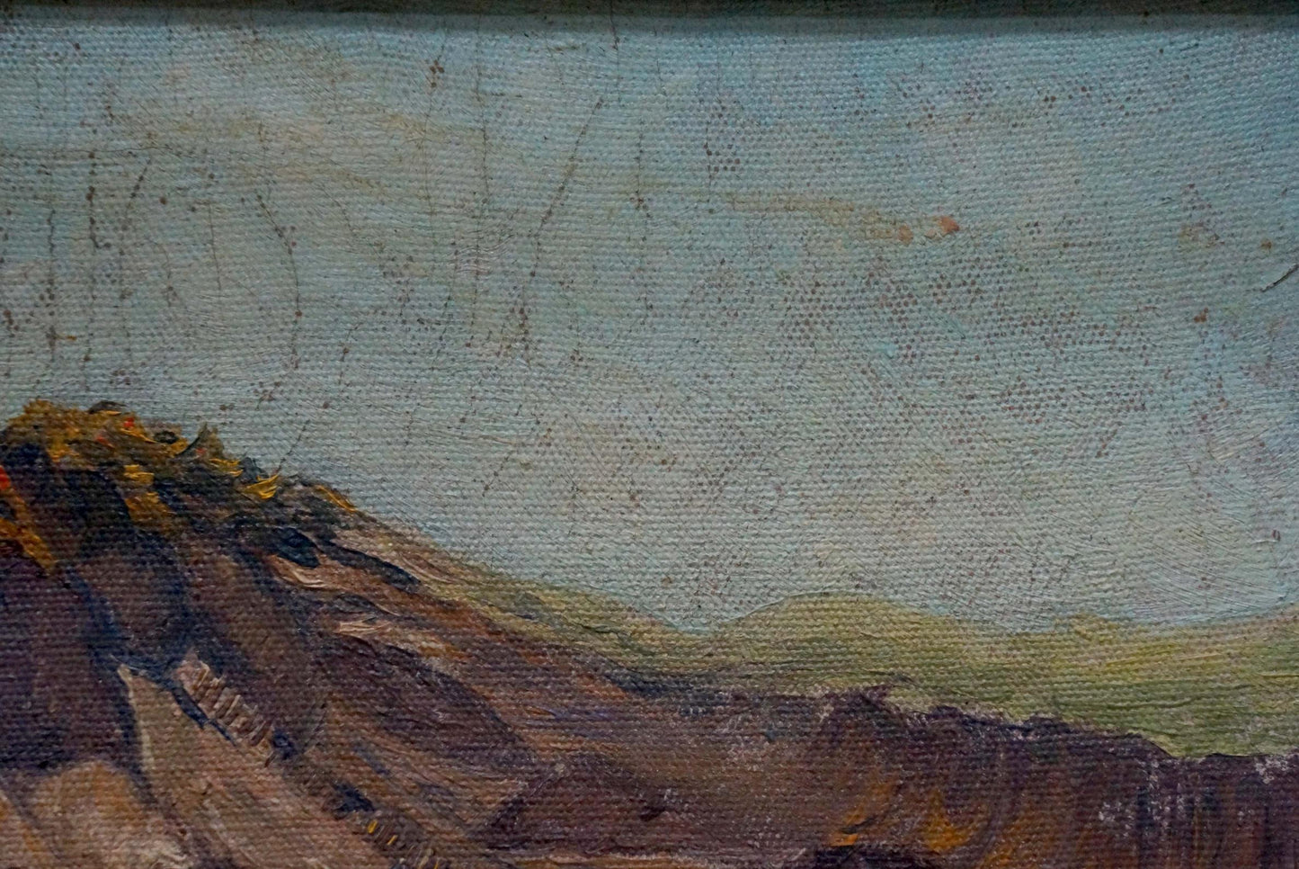 Oil painting Seascape and mountain shore Unknown artist