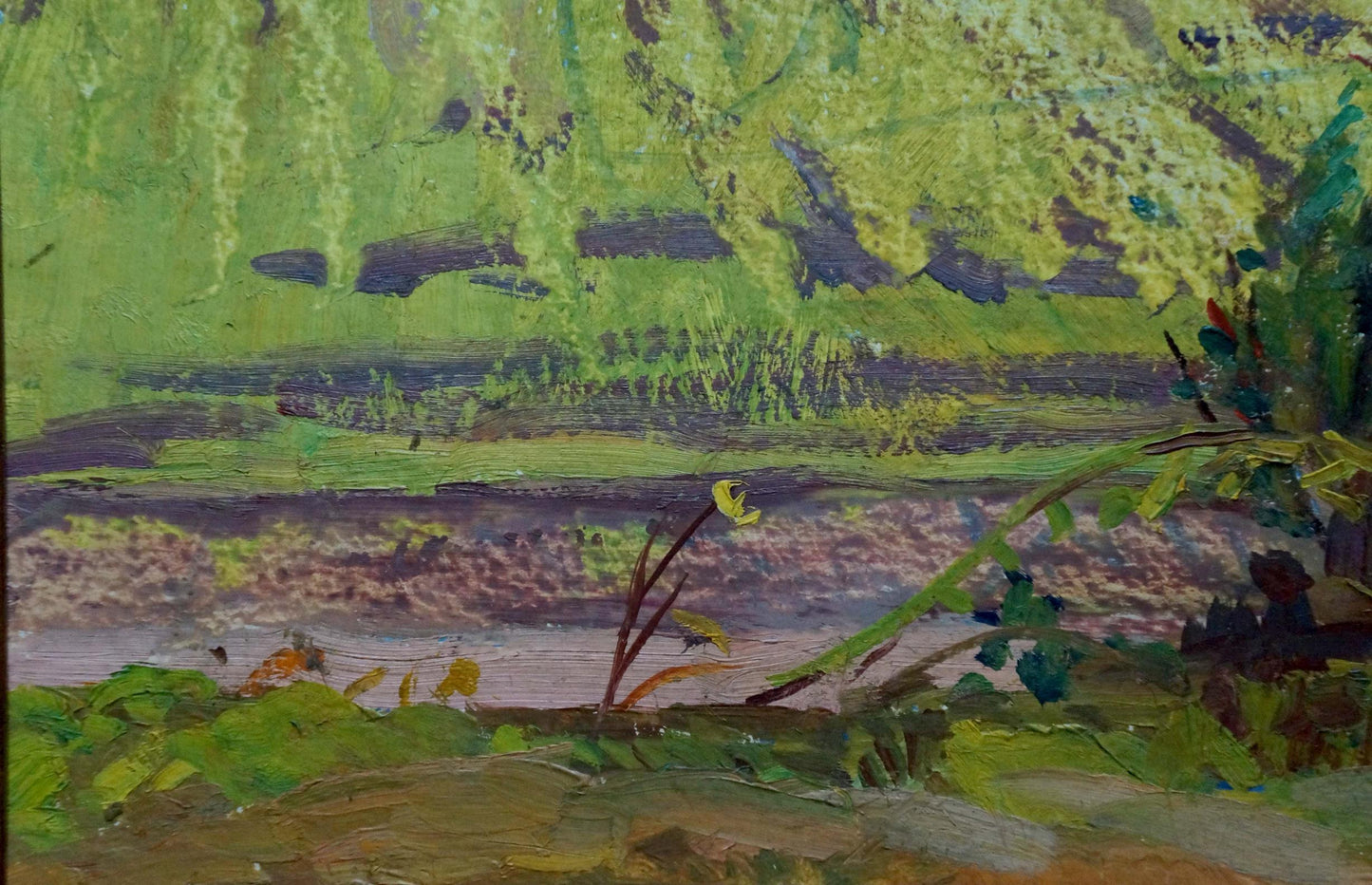 Oil painting Farmer's field Unknown artist