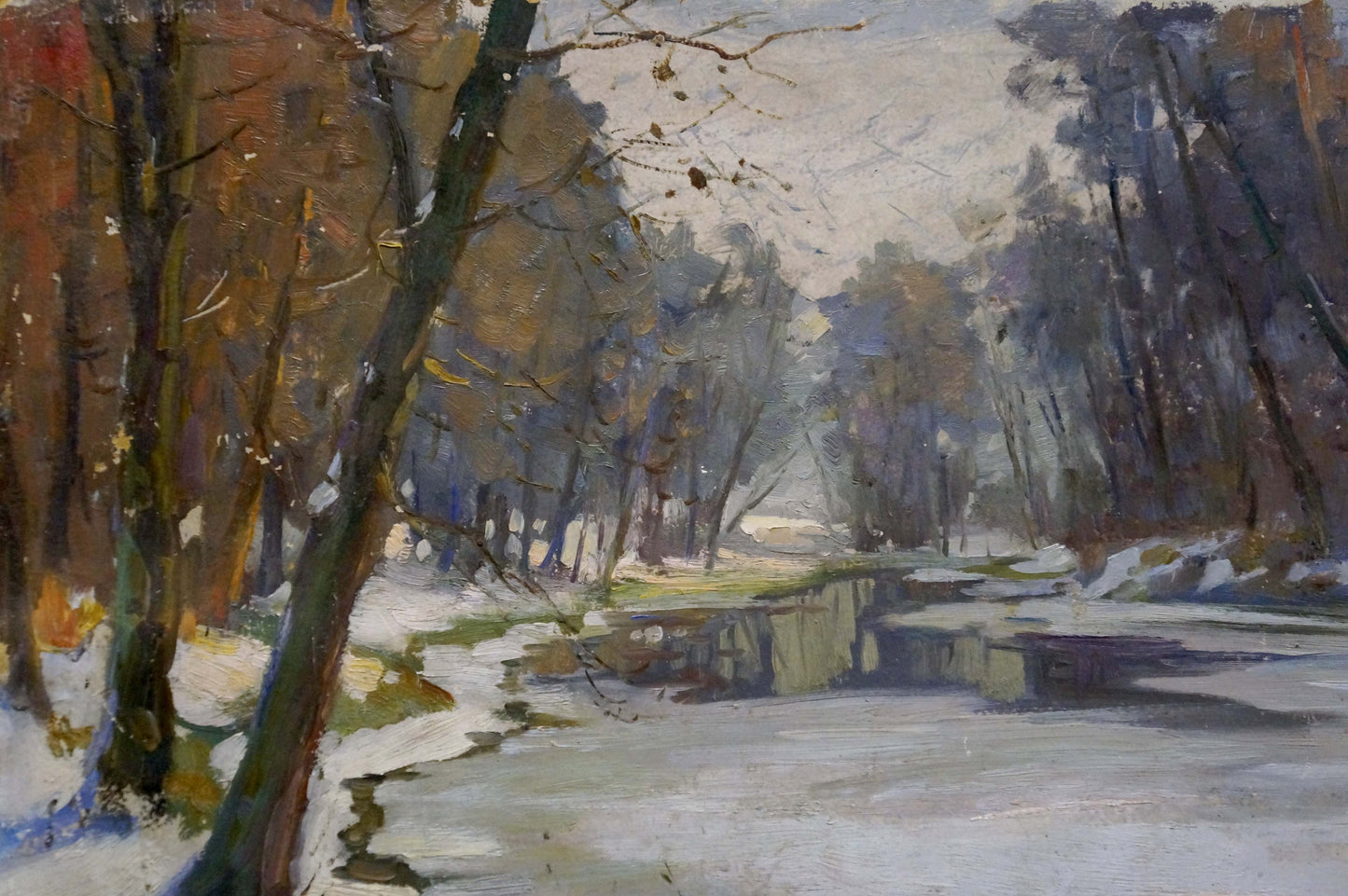 Oil painting Winter landscape Egorov Boris Kuzmich