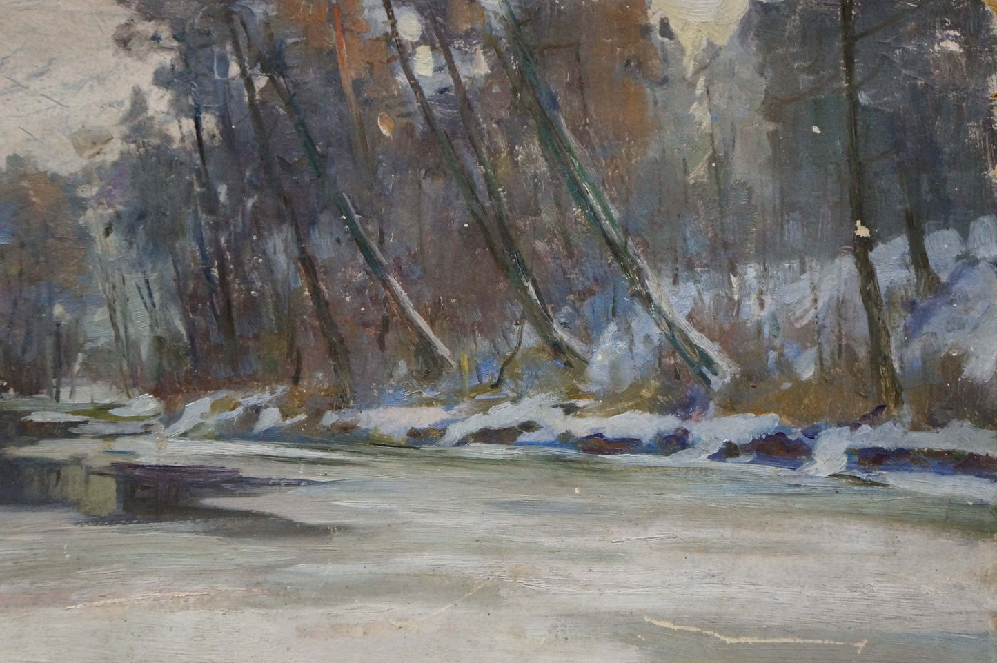 Oil painting Winter landscape Egorov Boris Kuzmich