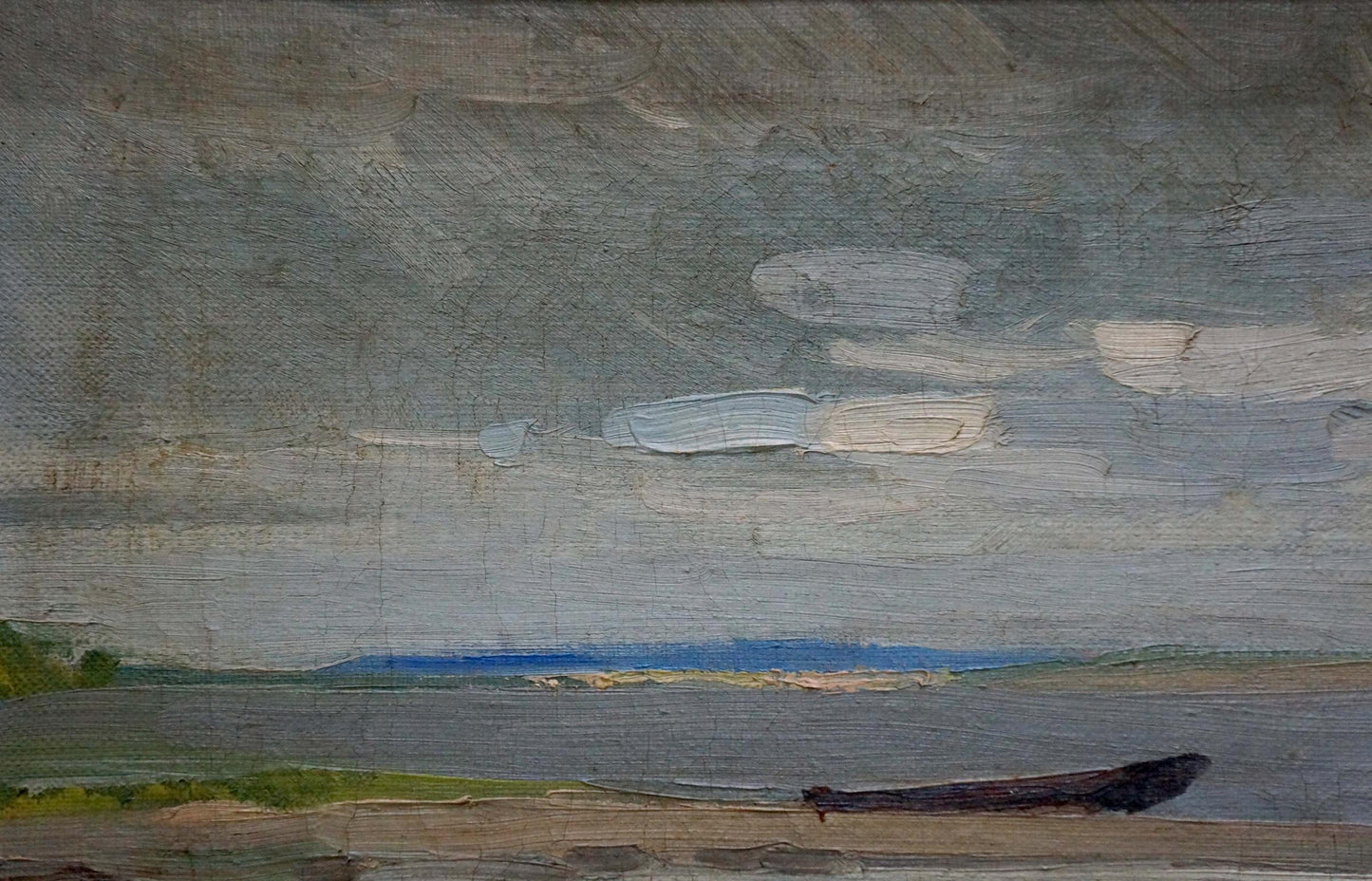 Oil painting Riverbank Fishing Experience Unknown artist