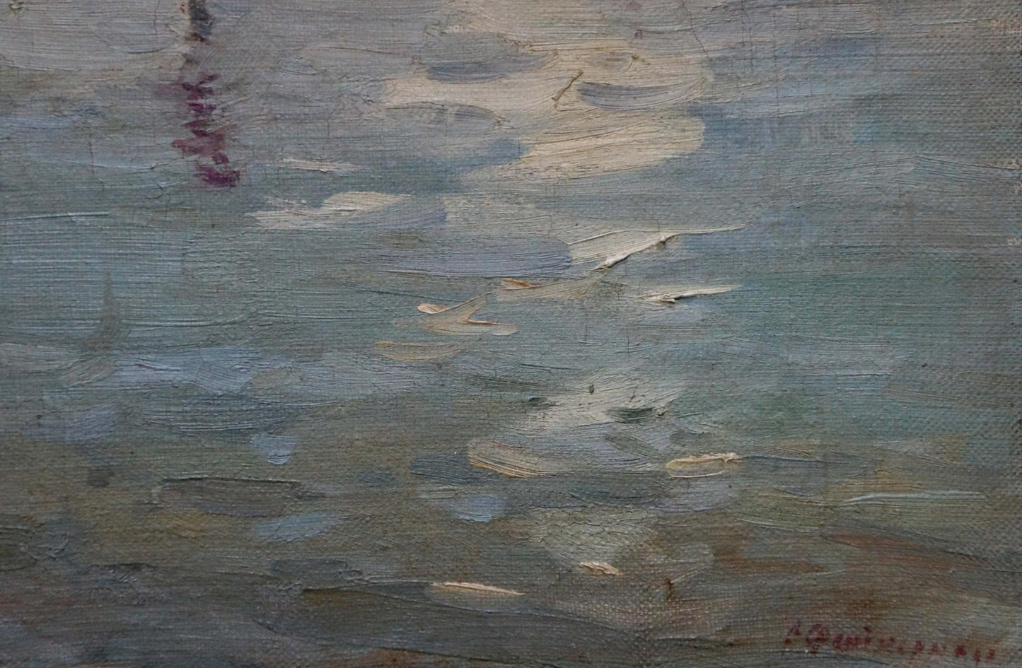 Oil painting Riverbank Fishing Experience Unknown artist