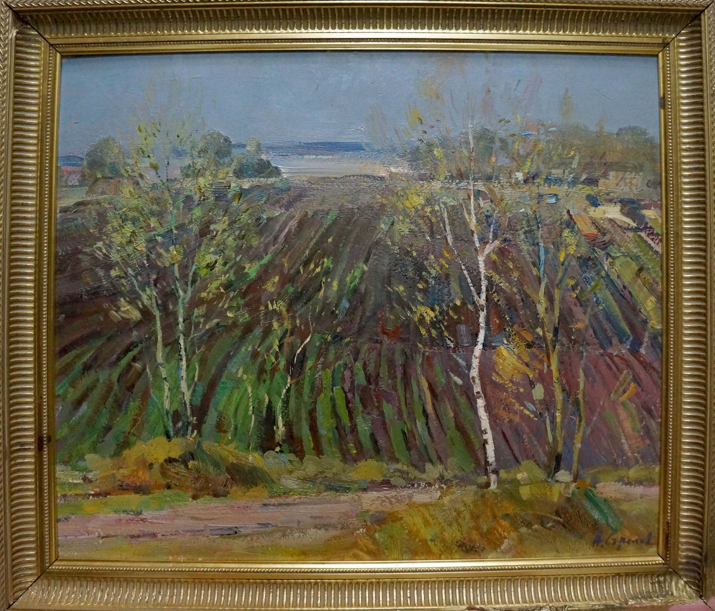 Oil painting Spring earth Strelov Arkady Efimovich