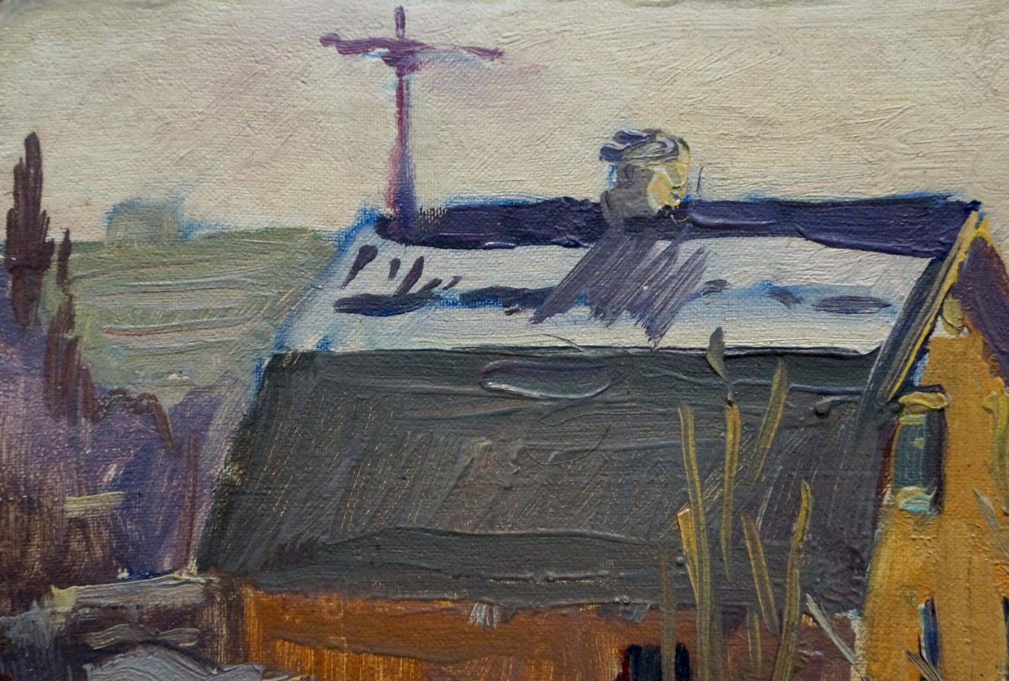 Oil painting Winter landscape Gantman Moisey Faibovich