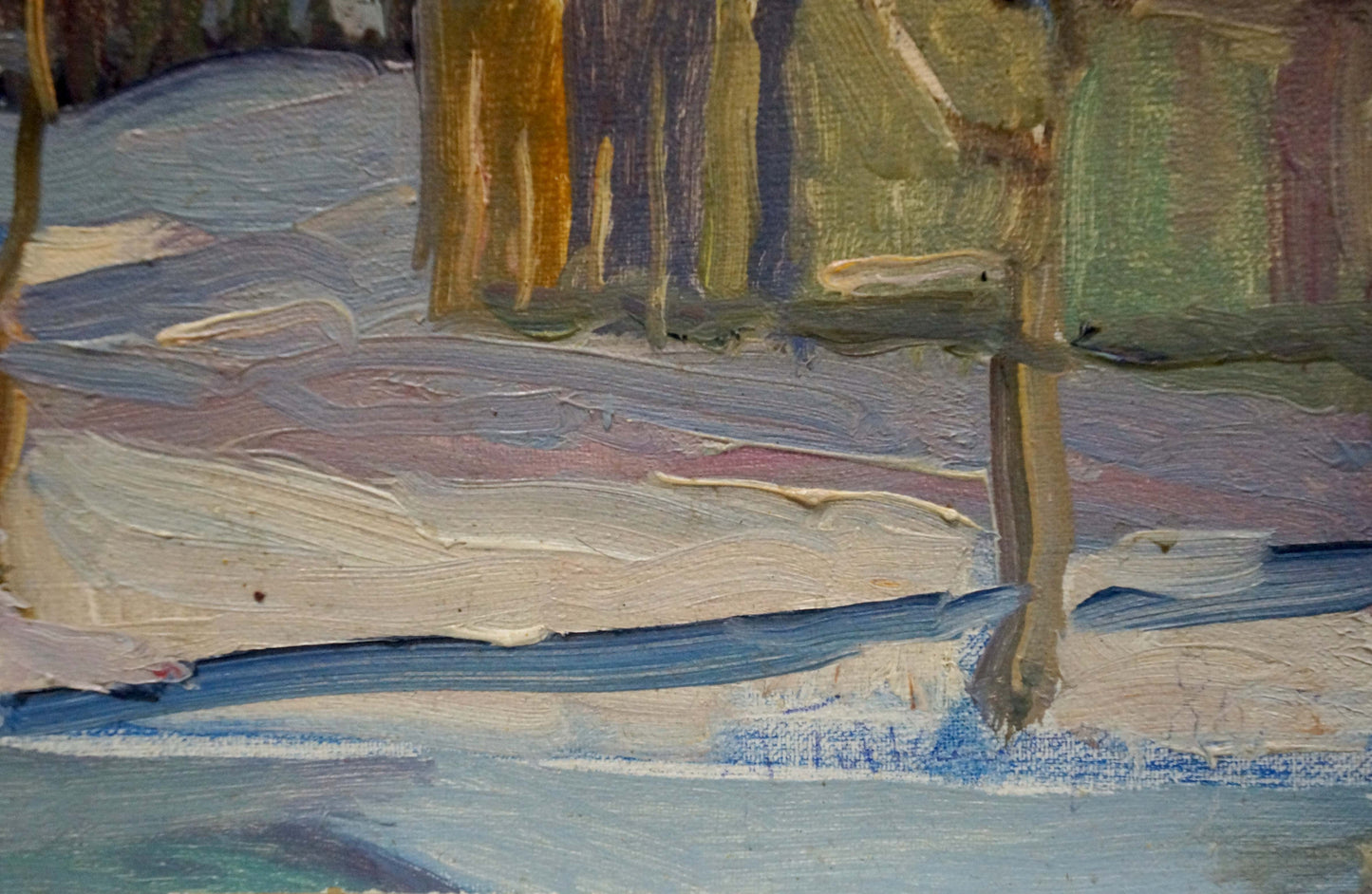 Oil painting Winter landscape Gantman Moisey Faibovich