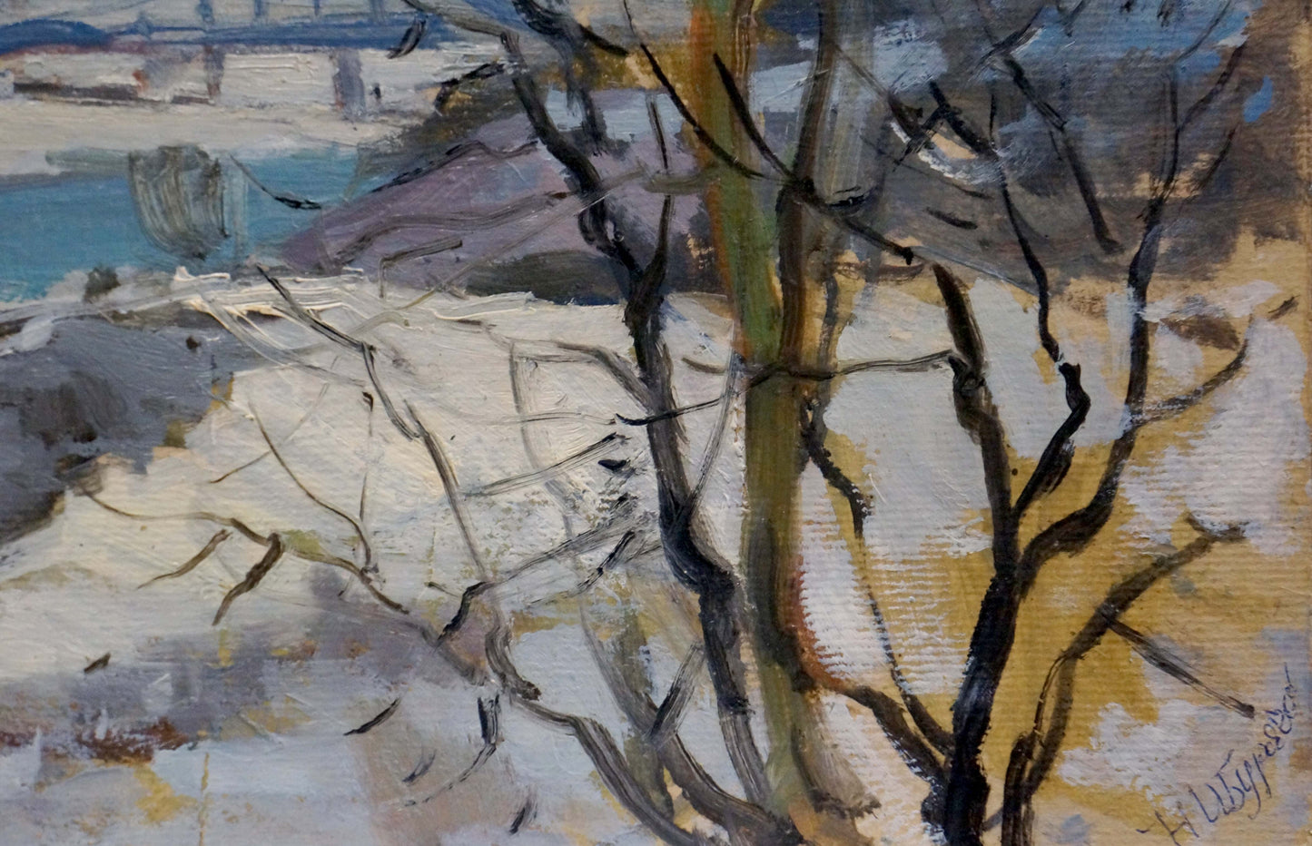 Oil painting Before a winter snowstorm Nikolay Buryachok