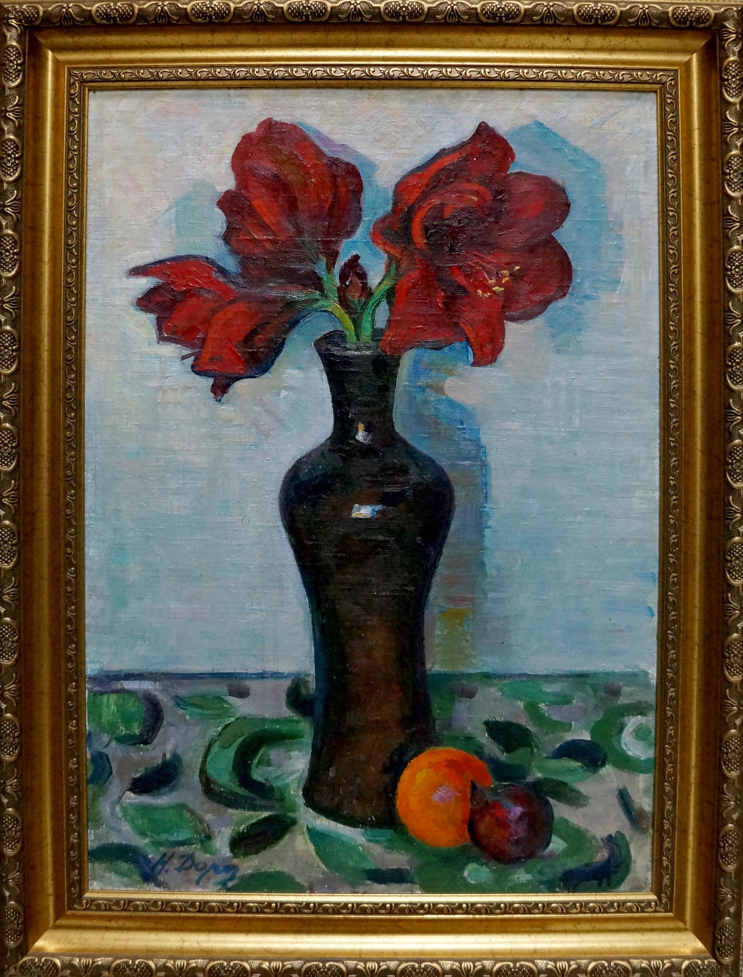 Oil painting Red peonies Dorofeev Nikolay Ivanovich