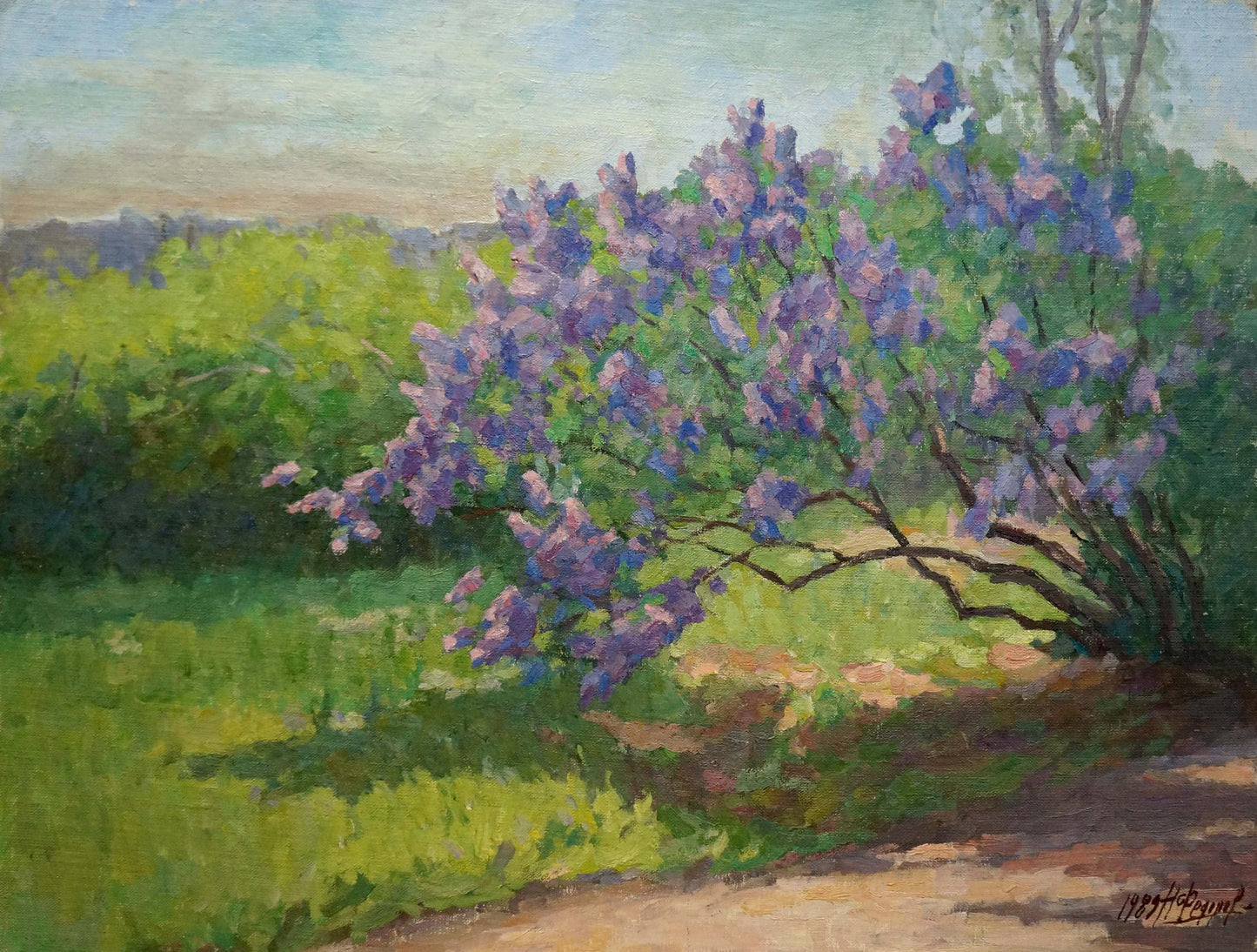 Oil painting Lilac blooms Fedorov Nikolay Alekseevich