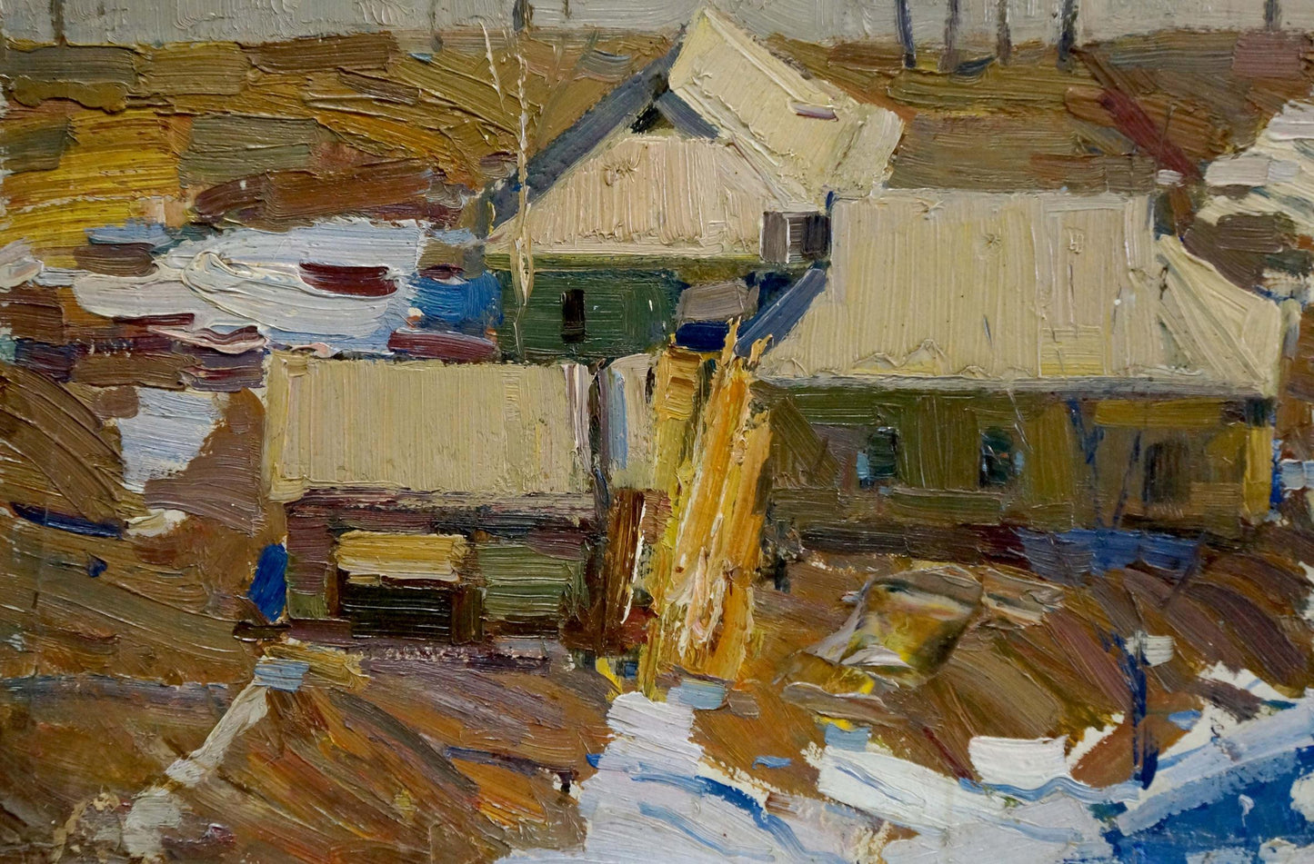 Oil painting Village landscape Lomykin Konstantin Matveevich