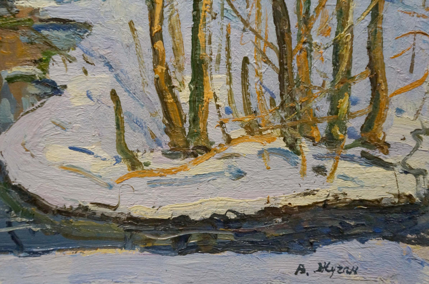 Oil painting Winter landscape Zhugan Vladimir Alexandrovich